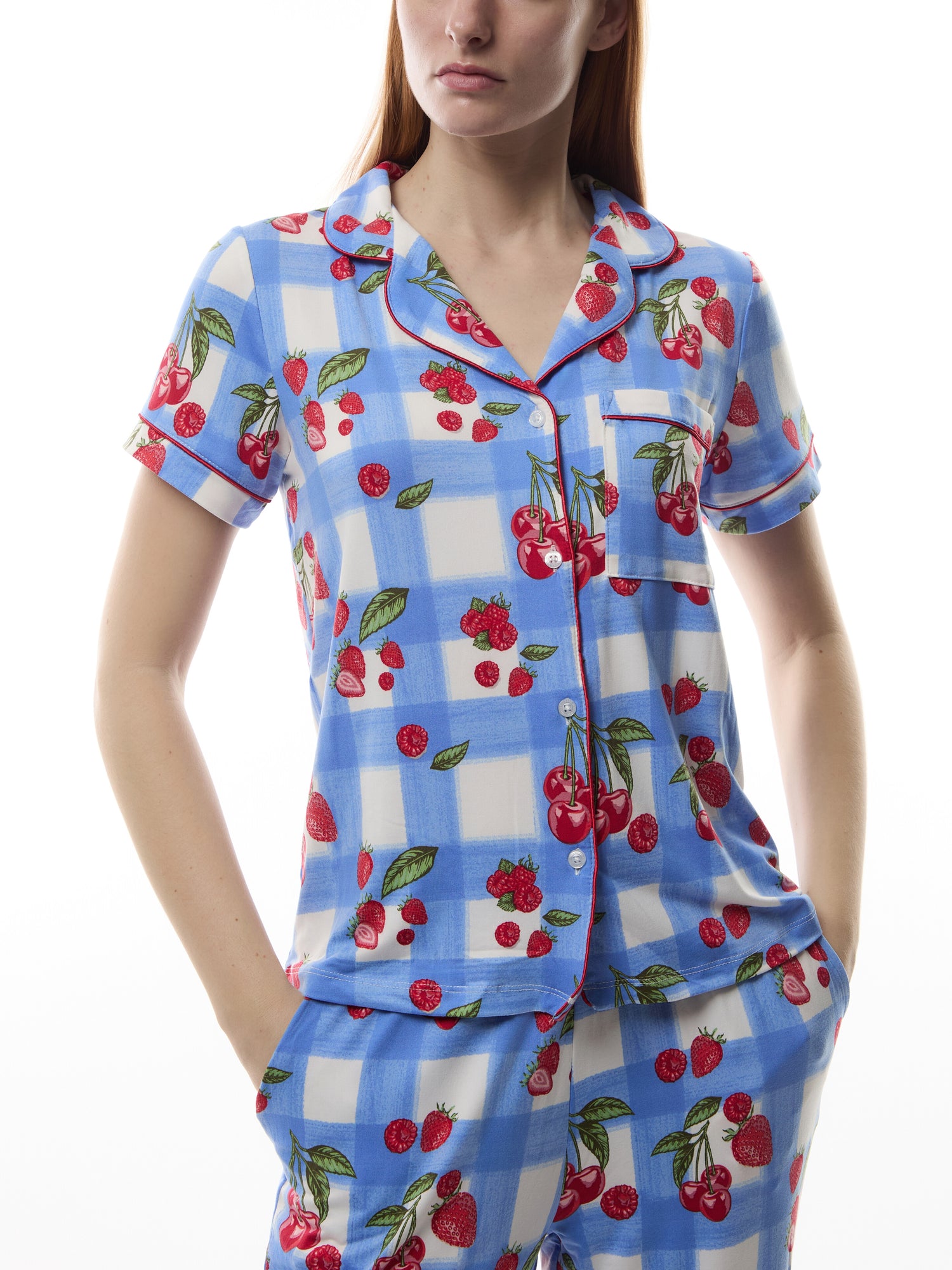 Gingham Berry Long Pyjama Set