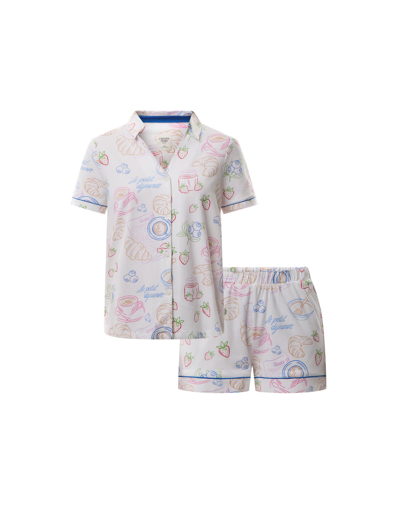 Organic Cotton Breakfast Print Short Pyjama Set
