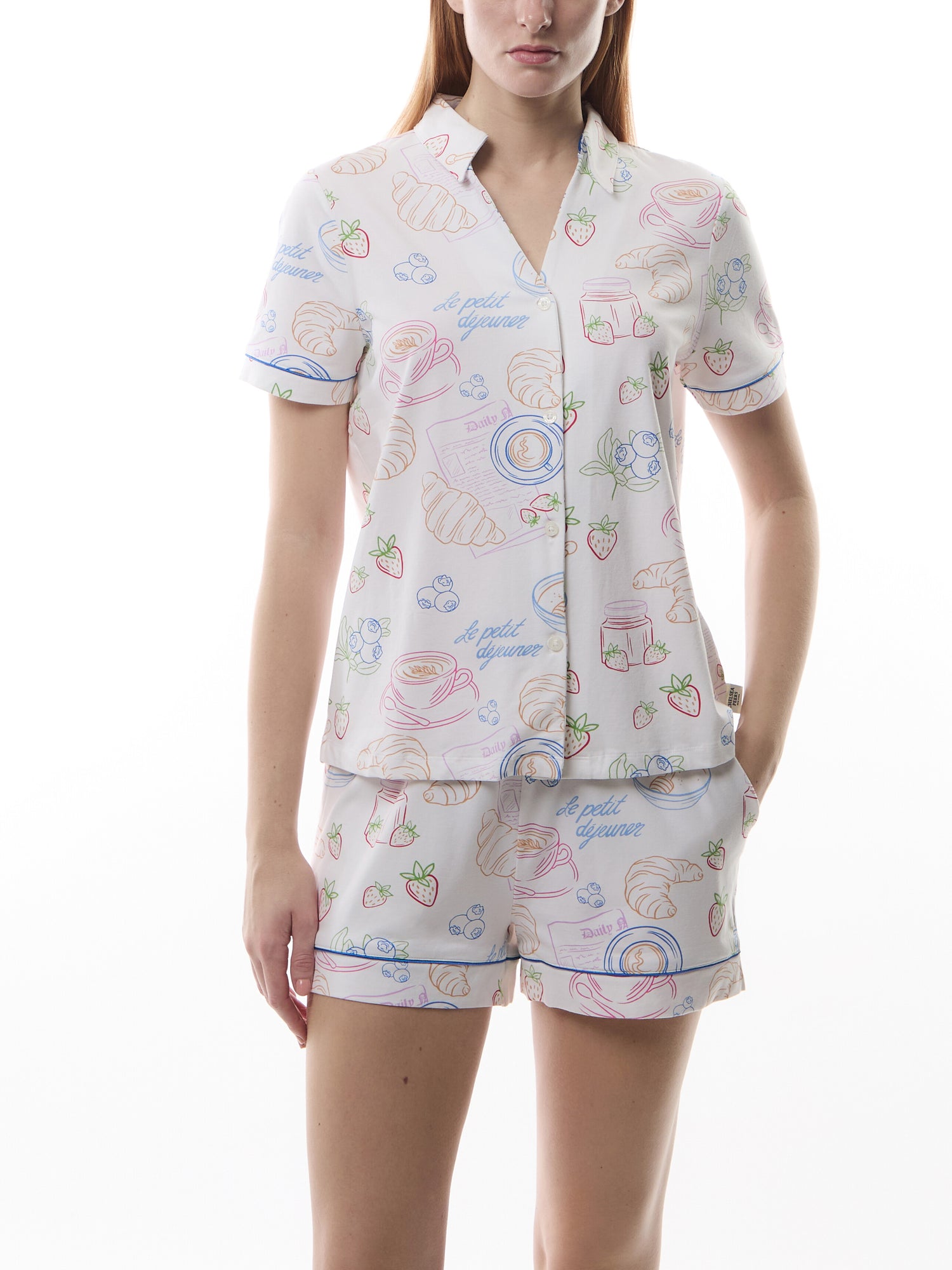 Organic Cotton Breakfast Print Short Pyjama Set