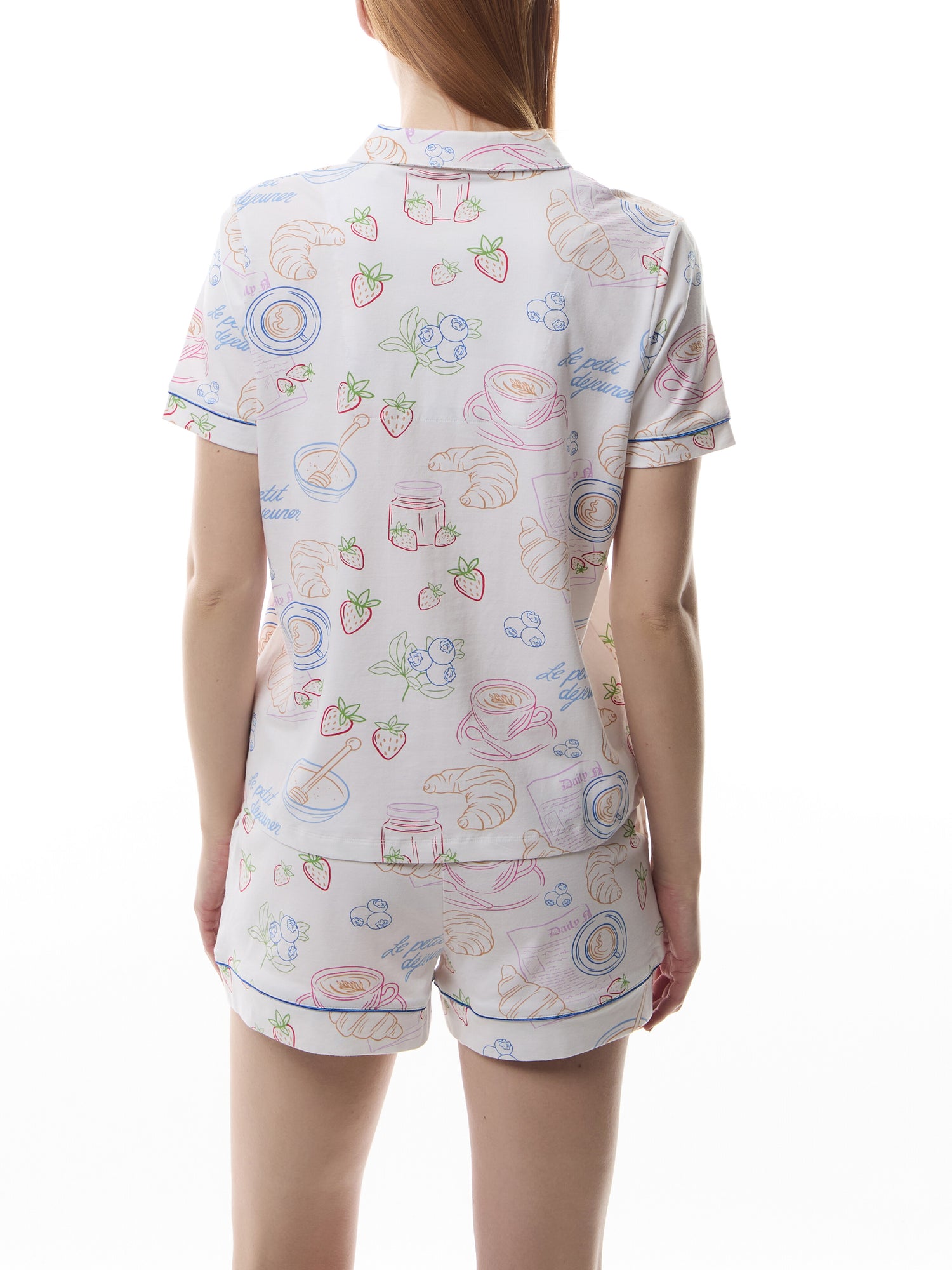Organic Cotton Breakfast Print Short Pyjama Set