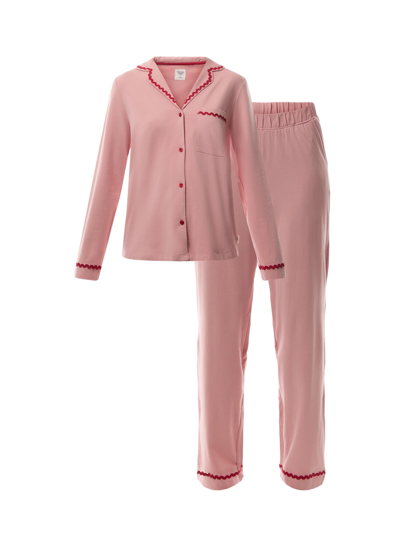 Organic Cotton Embroidered Back Good Morning Long Pyjama Set