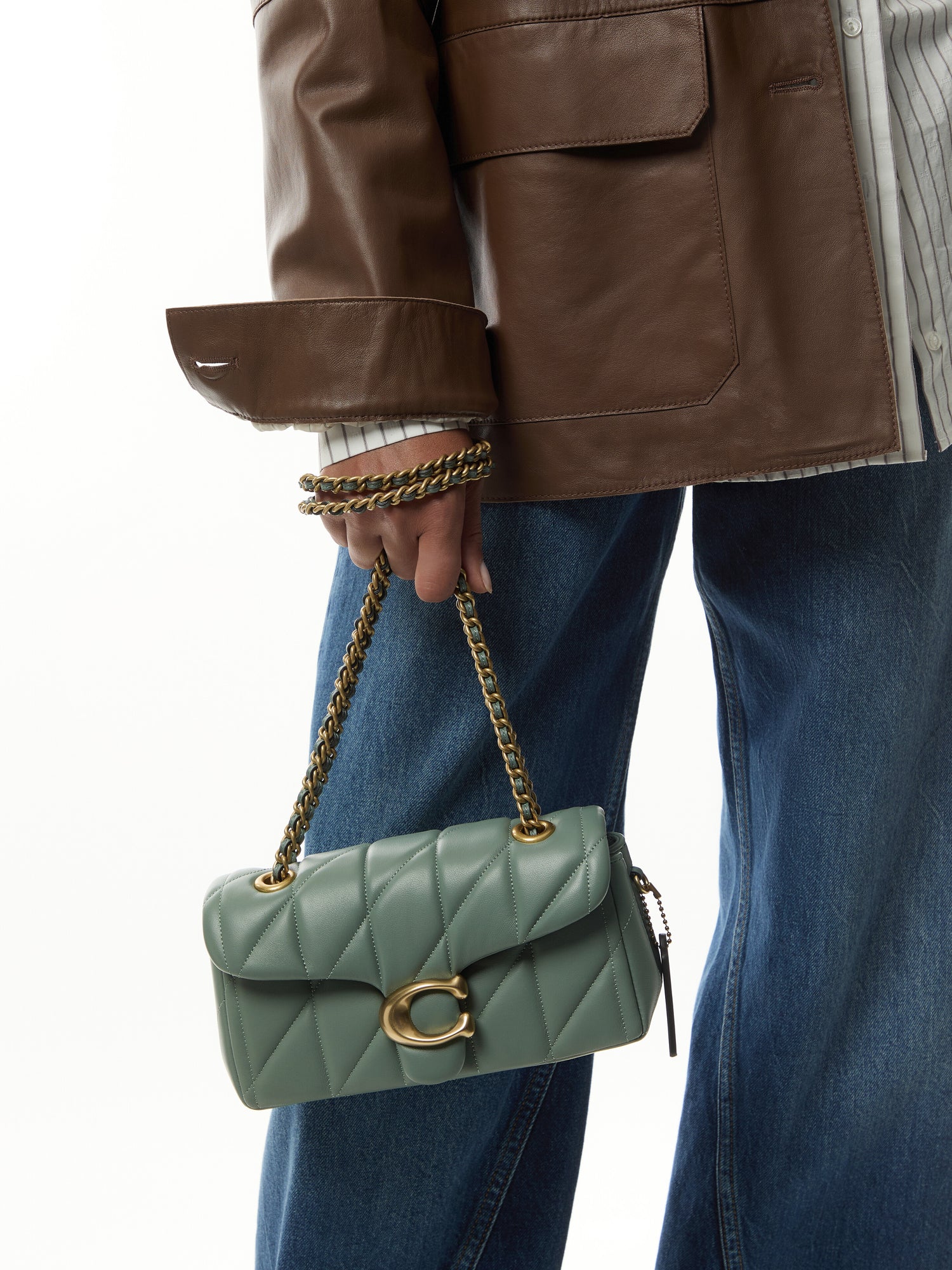 Quilted Tabby Shoulder Bag 20 Sage