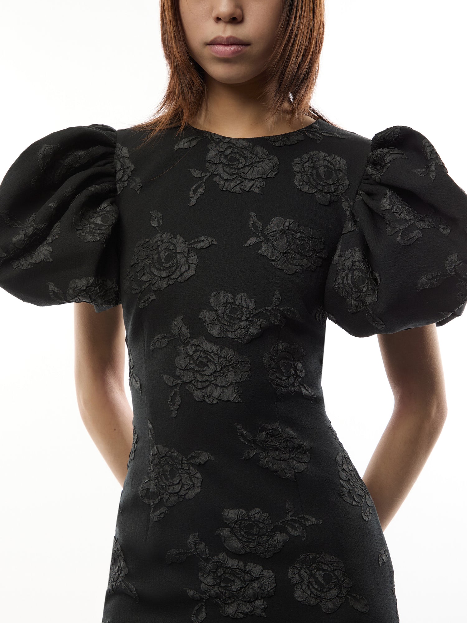 3D Jacquard Midi Dress