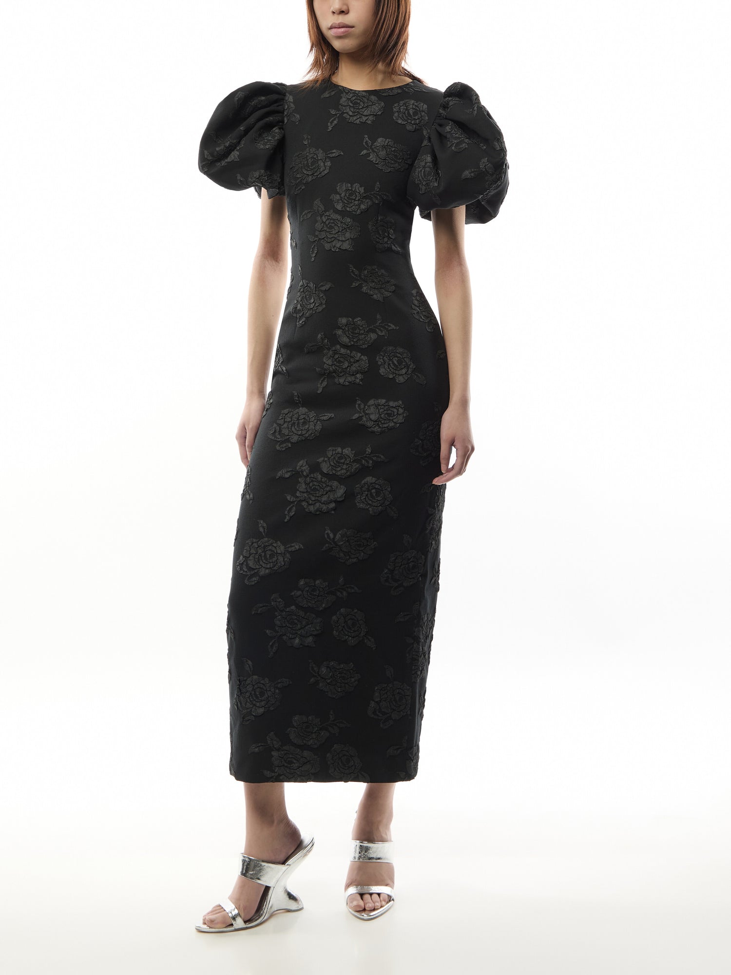 3D Jacquard Midi Dress