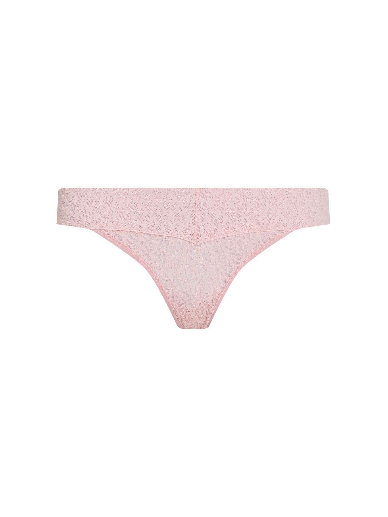 Logo Lace Trim Low Rise Thong