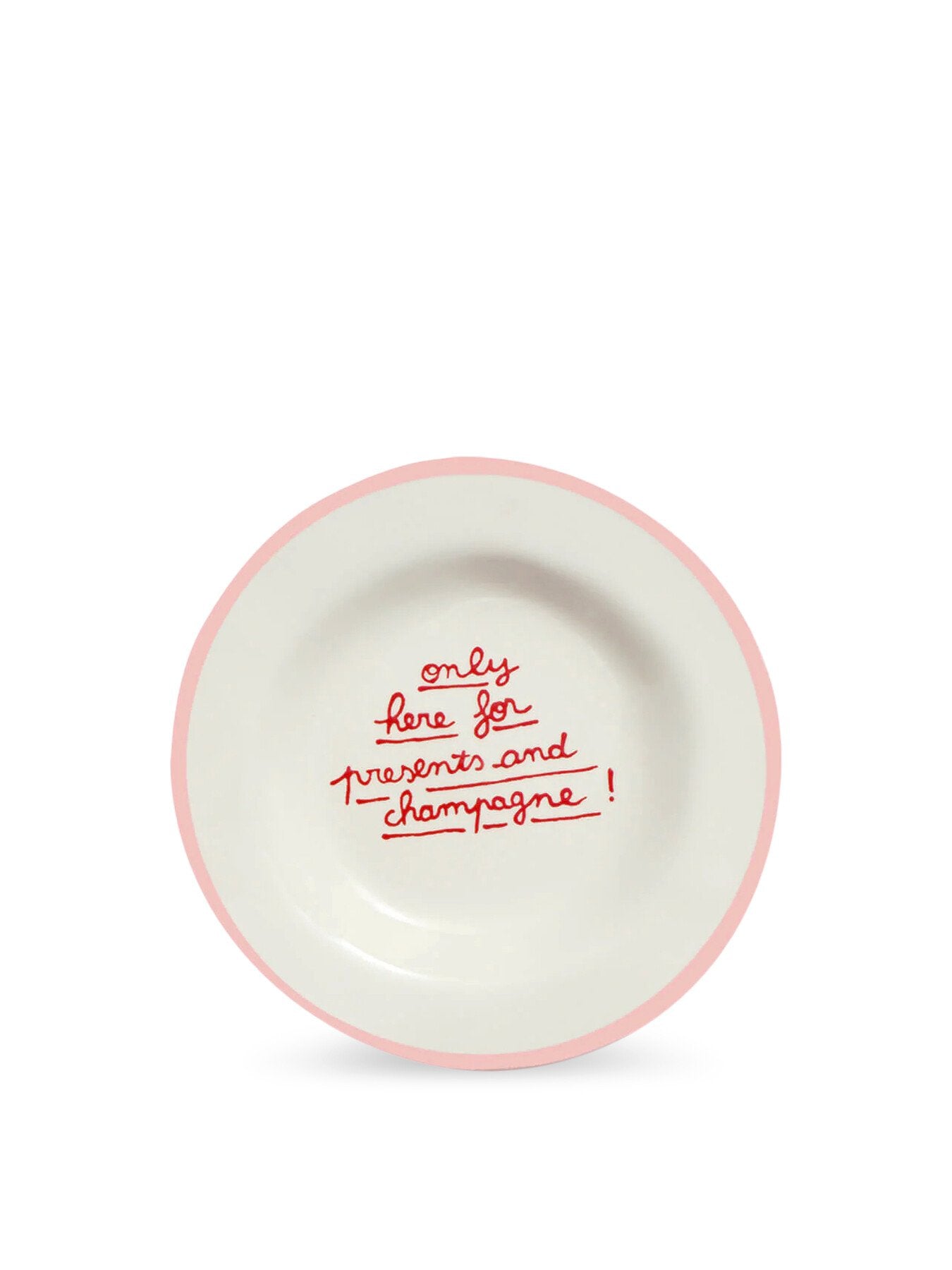 Only Here for Presents and Champagne Dessert Plate