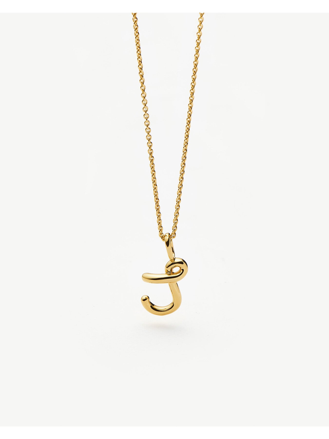 Curly Molten Mini Initial J Pendant Necklace
