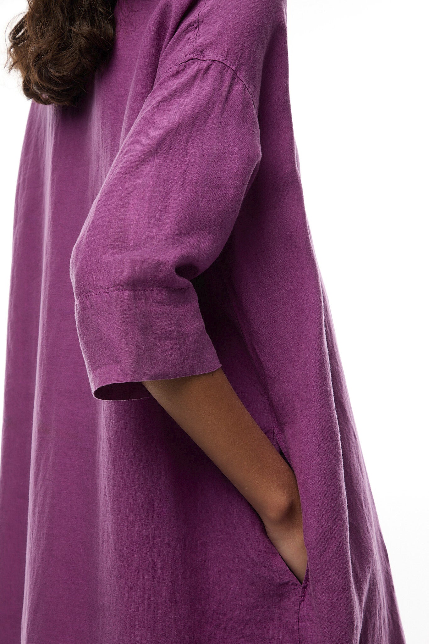 Linen V Neck Dress