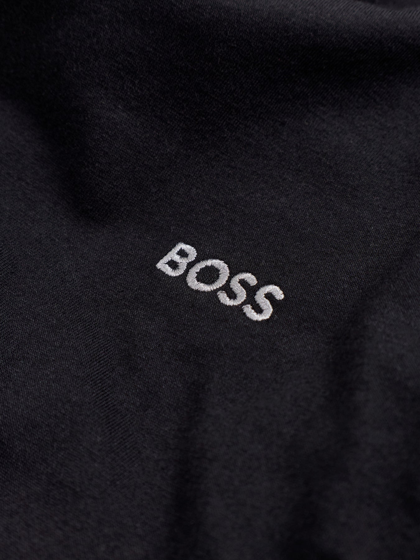 Embroidered Logo Long Sleeve Stretch Cotton T Shirt