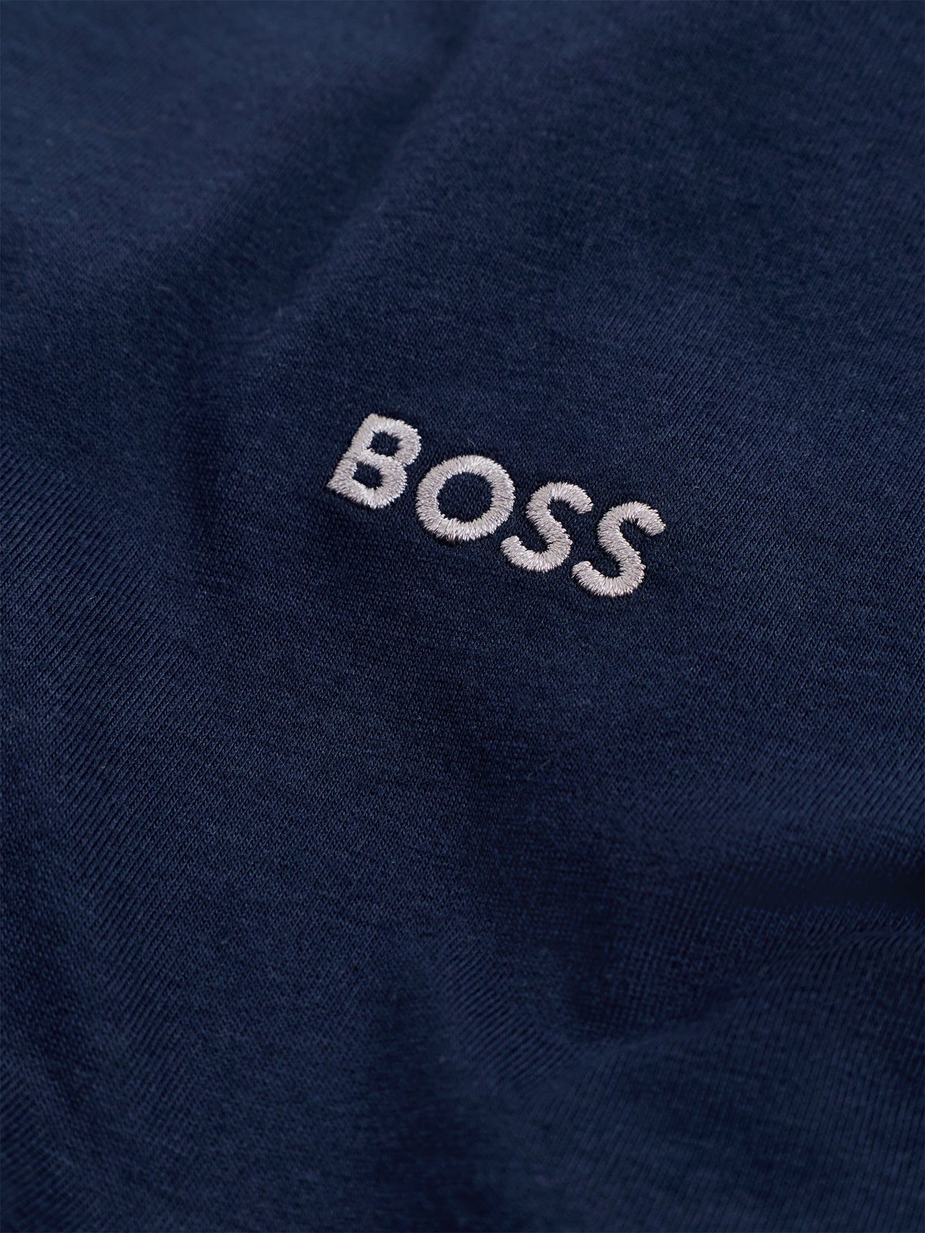 Embroidered Logo Long Sleeve Stretch Cotton T Shirt
