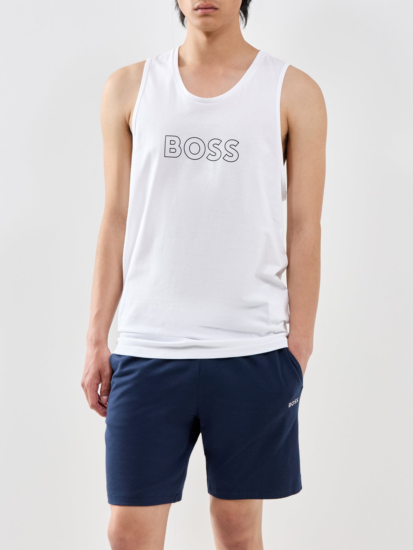 Embroidered Logo Stretch Cotton Shorts