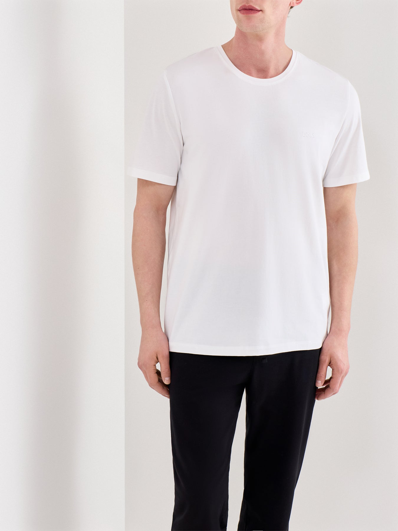 Embroidered Logo Short Sleeve Stretch Cotton T Shirt