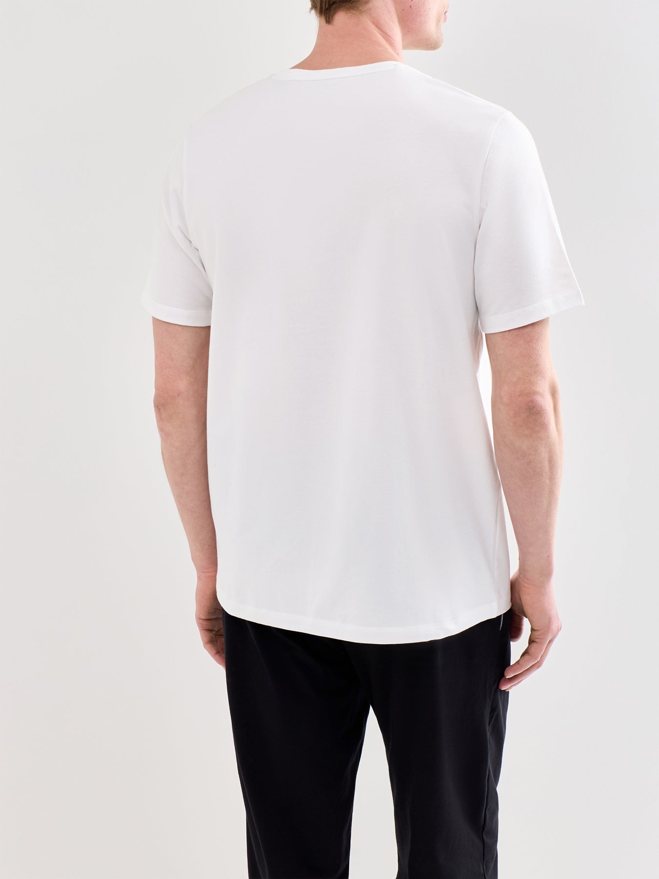 Embroidered Logo Short Sleeve Stretch Cotton T Shirt