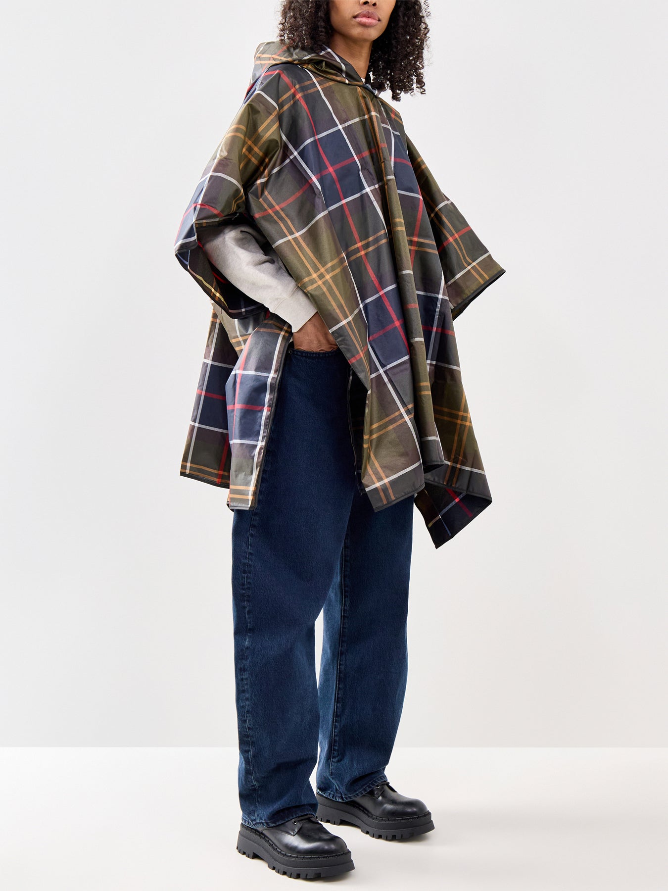Womens Tartan Showerproof Poncho