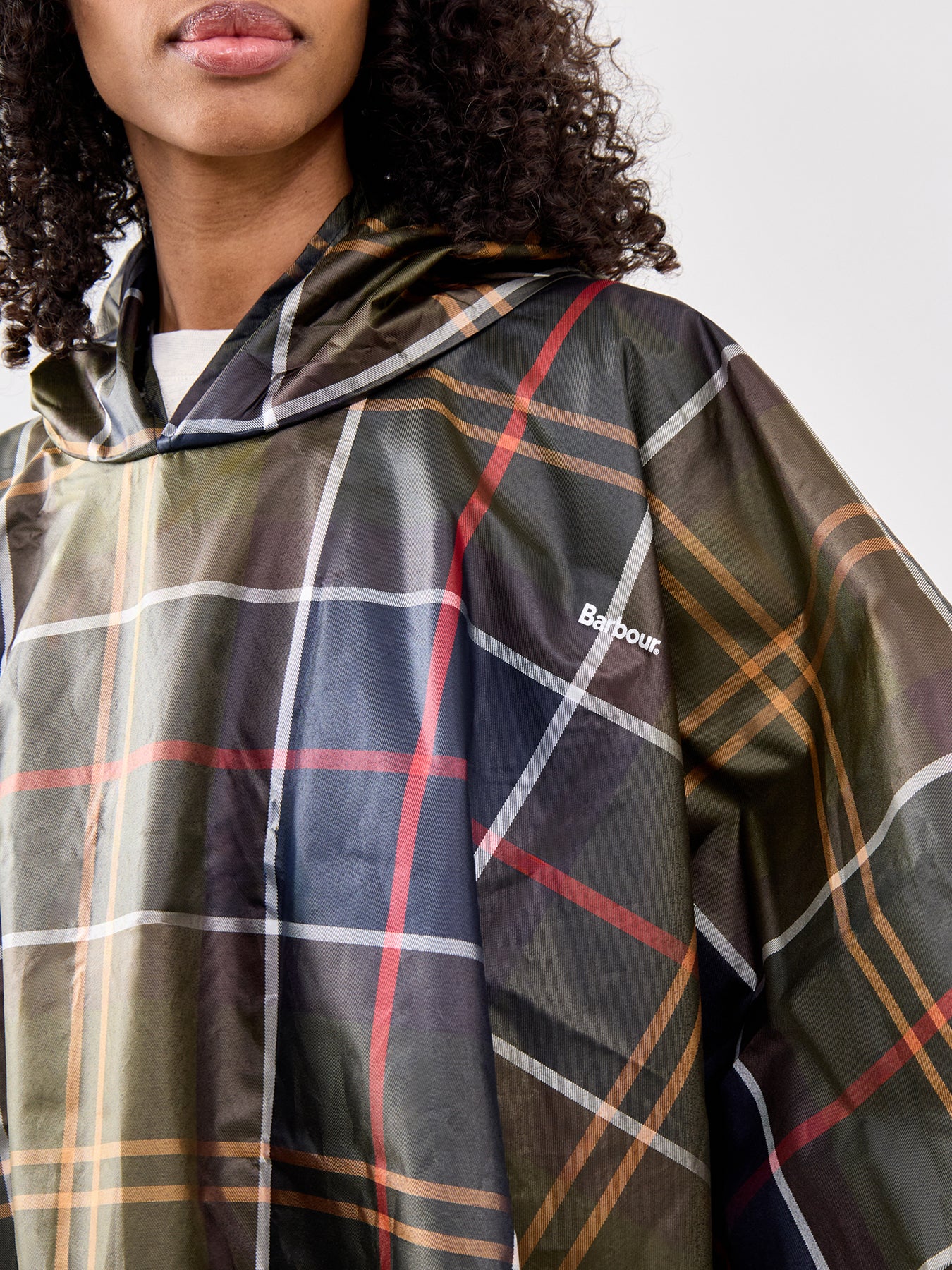 Womens Tartan Showerproof Poncho