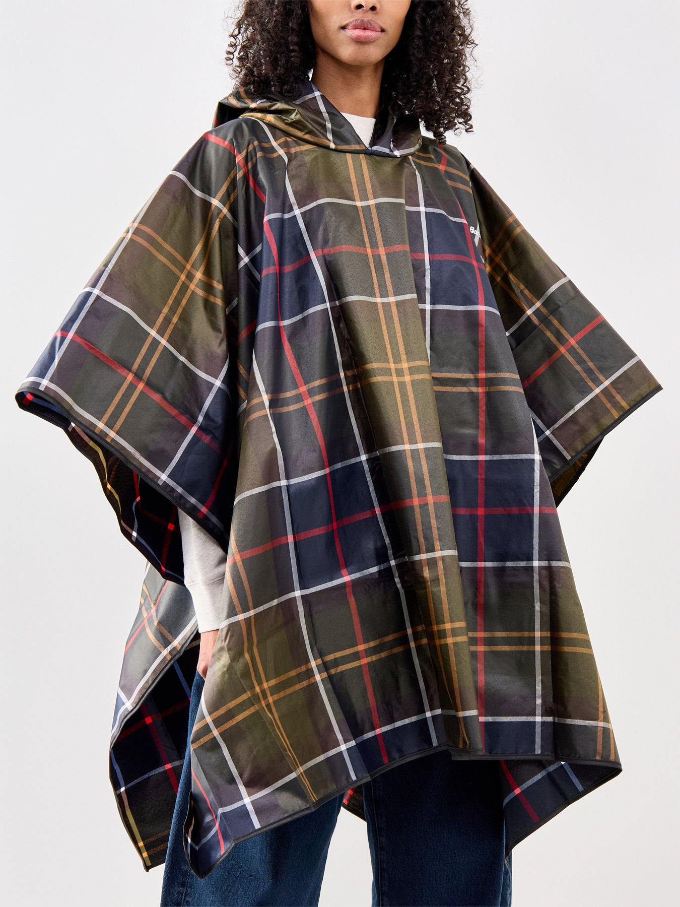Womens Tartan Showerproof Poncho