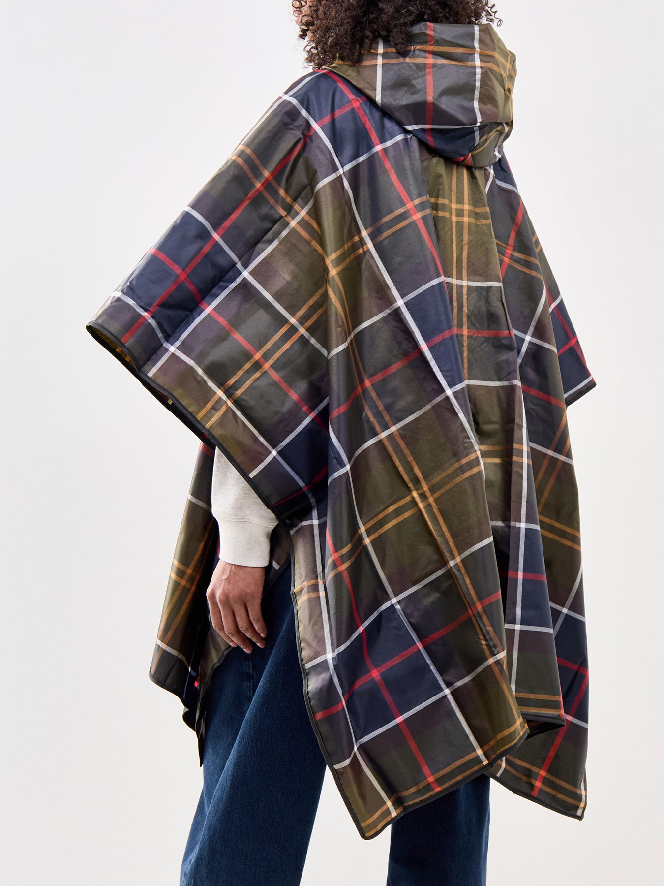 Womens Tartan Showerproof Poncho