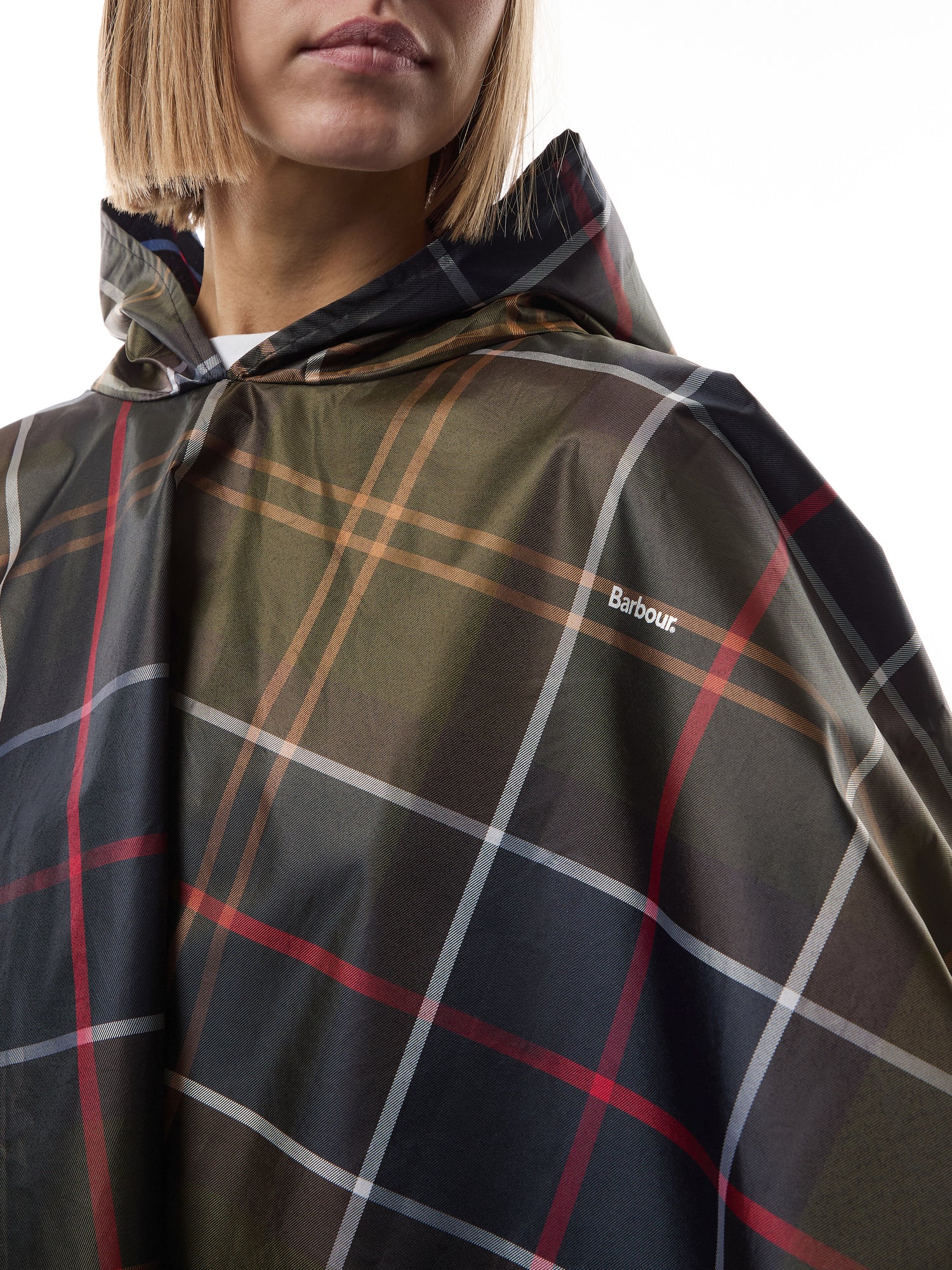 Womens Tartan Showerproof Poncho
