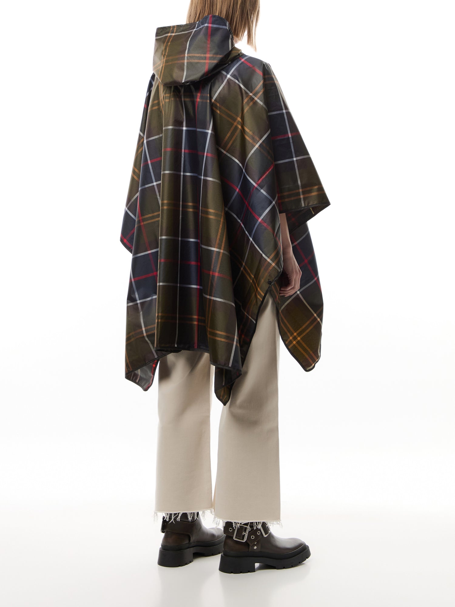 Womens Tartan Showerproof Poncho
