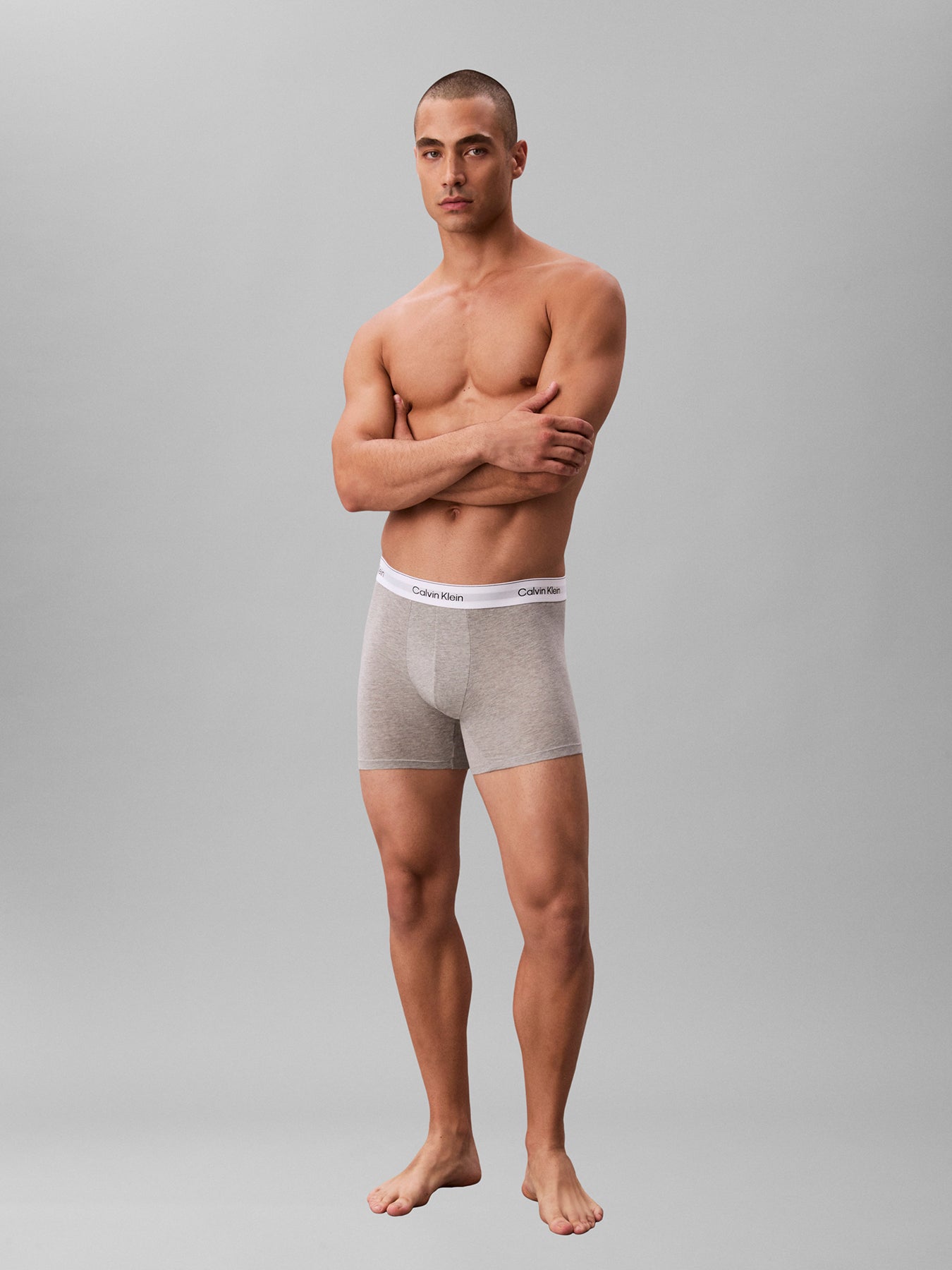 3 Pack Icon Cotton Stretch Trunks Grey