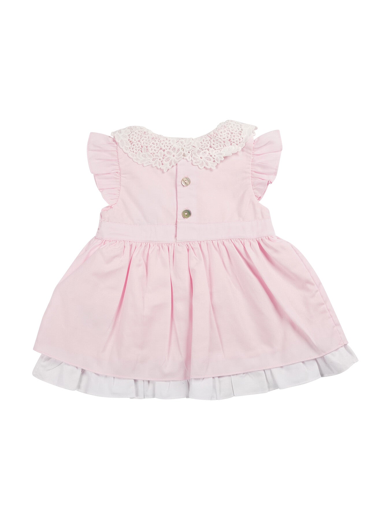 Pink Broderie Collar Dress