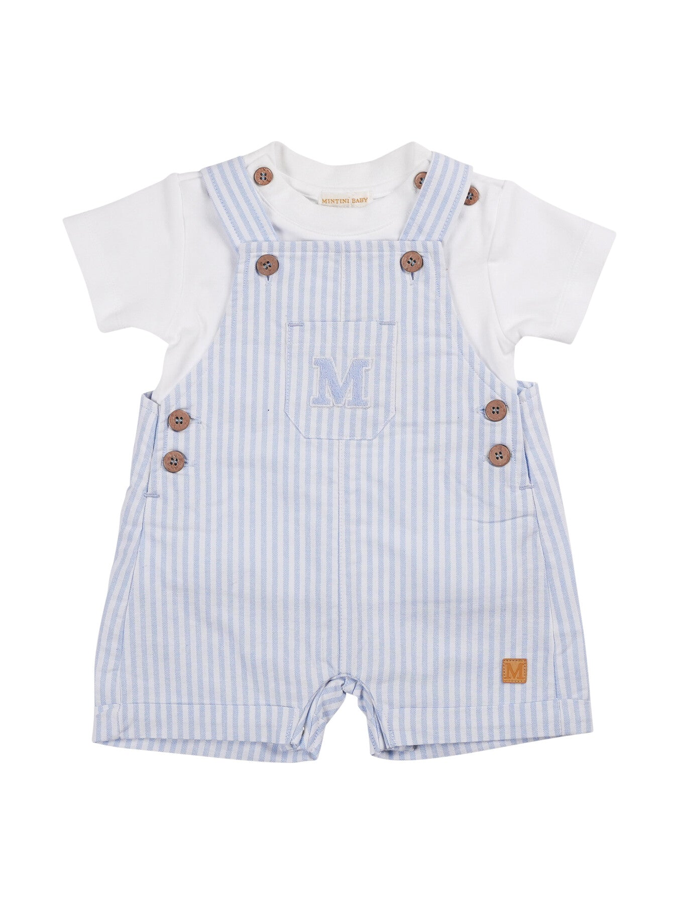 Blue Pinstripe T-Shirt & Short Dungaree