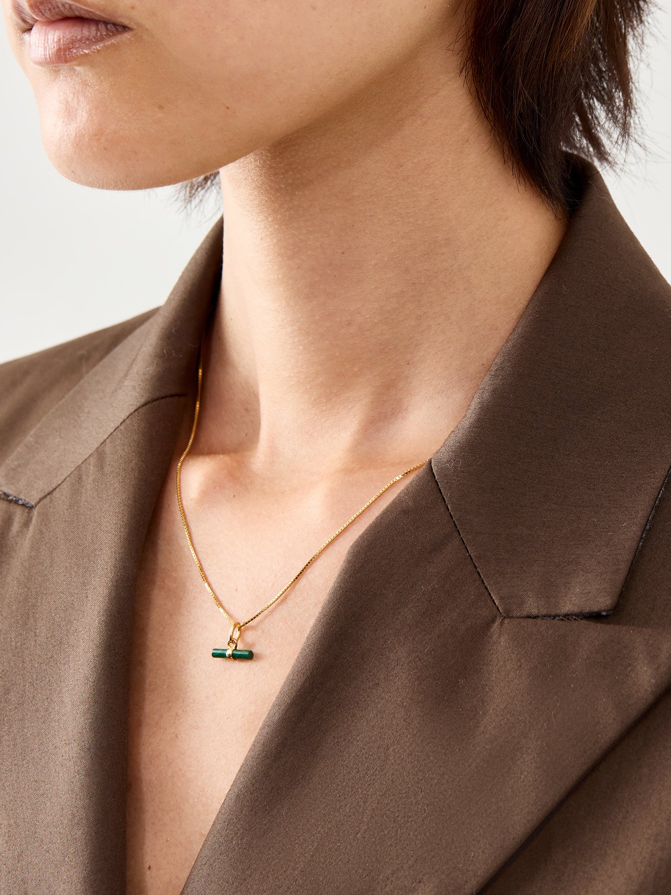 Mini Malachite T-Bar Necklace