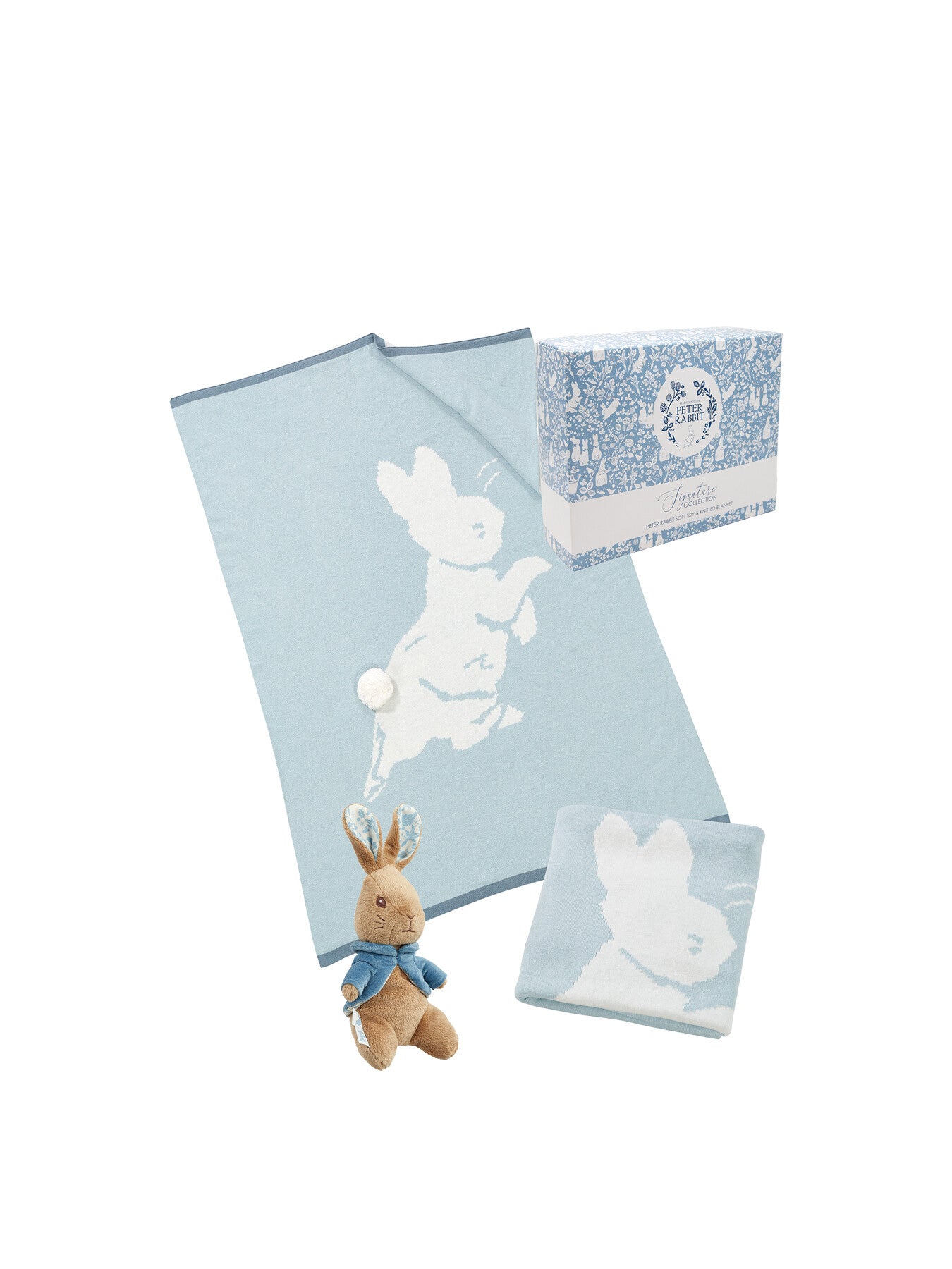 Peter Rabbit Signature Knitted blankets Soft toy gift set