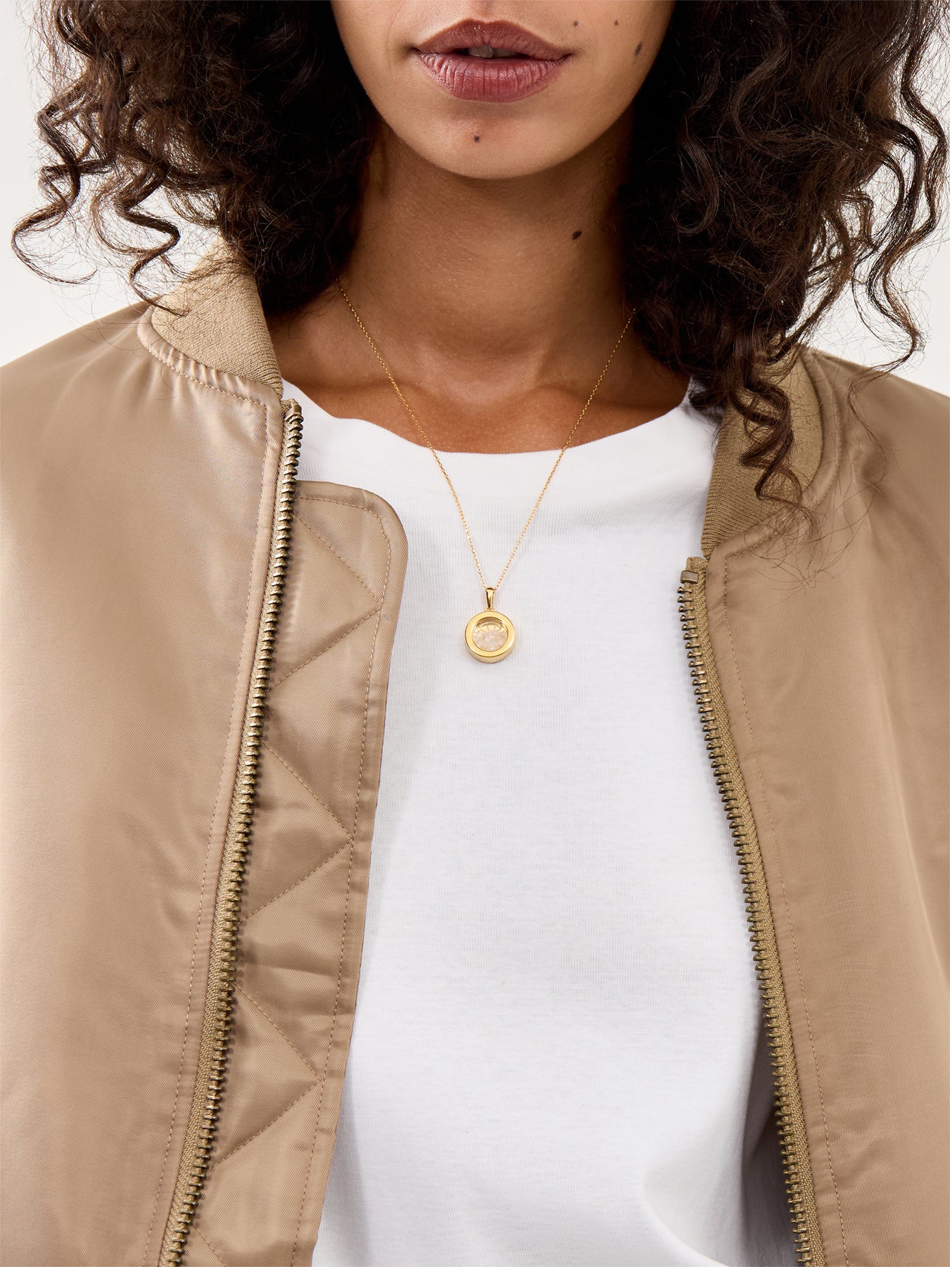 Small Deco Sun Birthstone Amulet Necklace