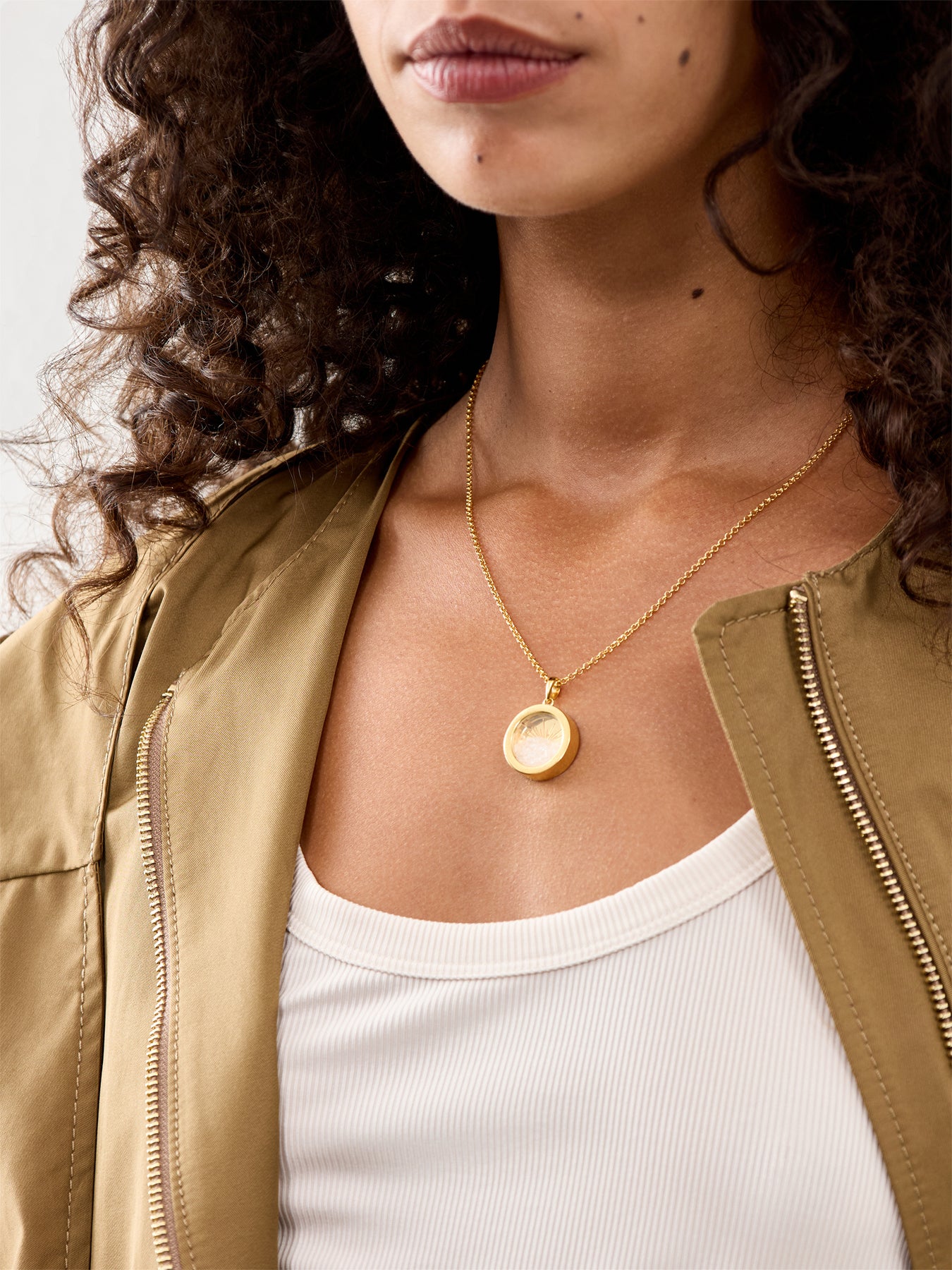 Medium Deco Sun Birthstone Amulet Necklace