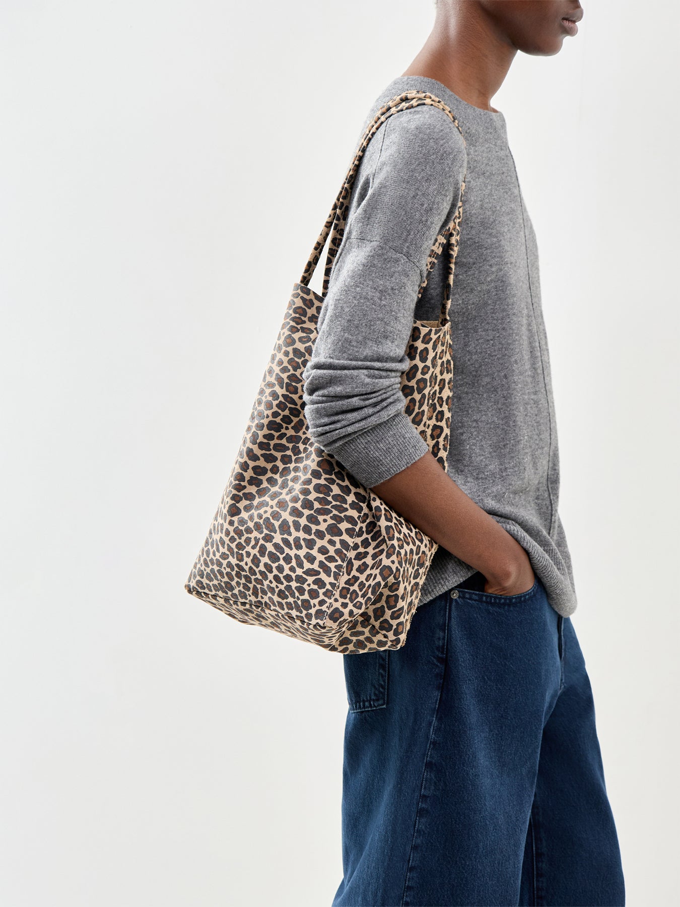 Big Shopper Suede Animal Micro Leopard Taupe