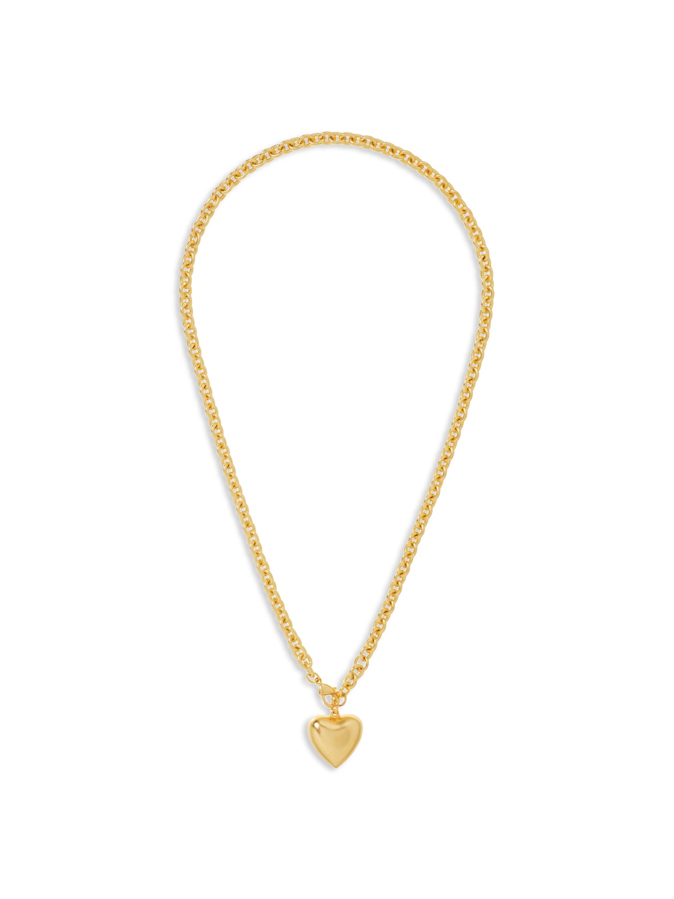 Mini Puffy Heart Necklace Gold