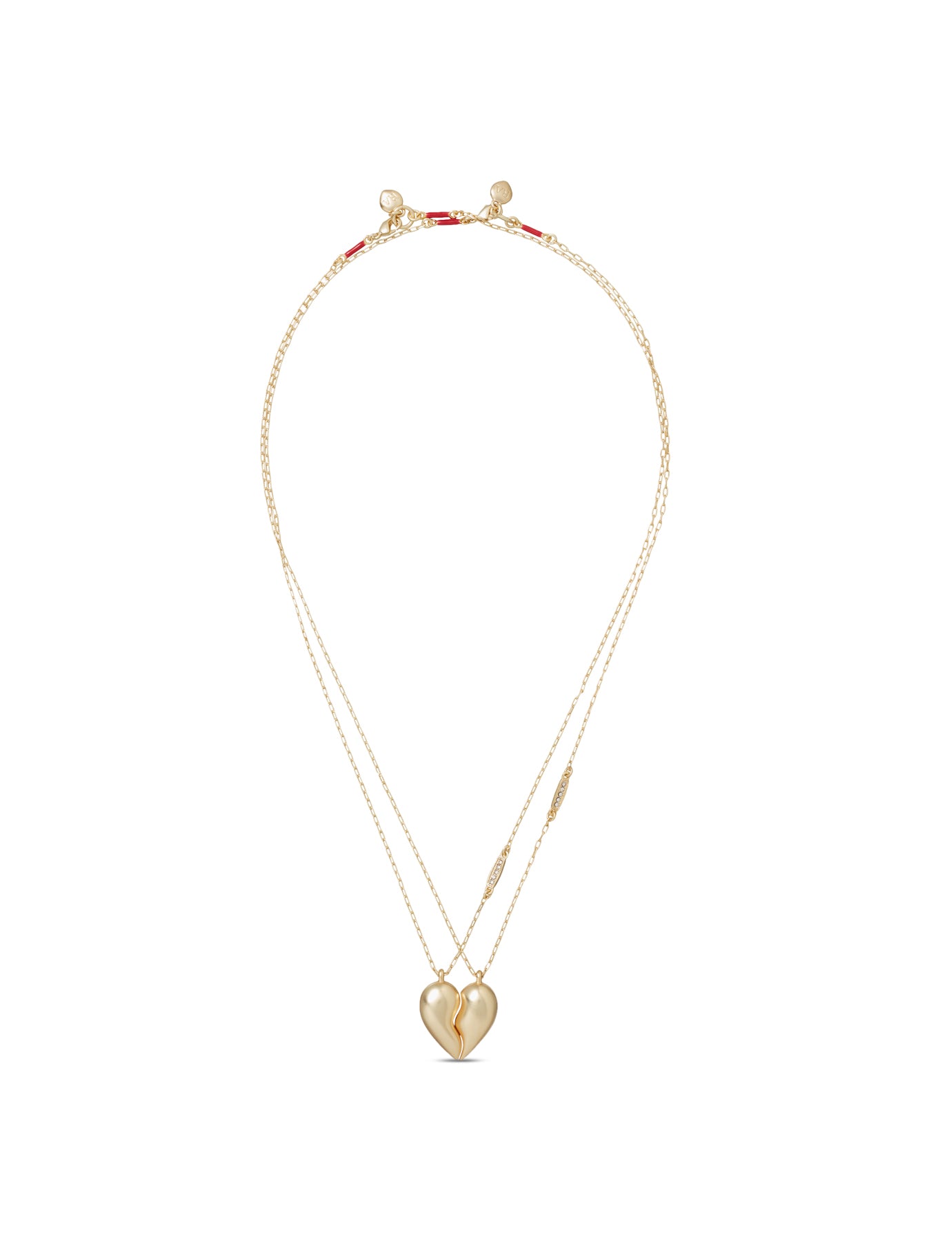 You and Me Heart Pendant Duo Gold