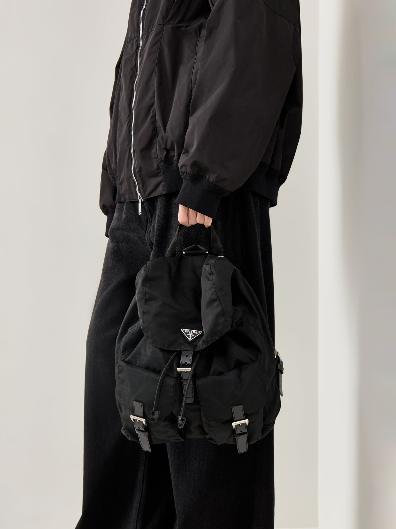 Vintage Prada Tessuto Nylon Backpack Black