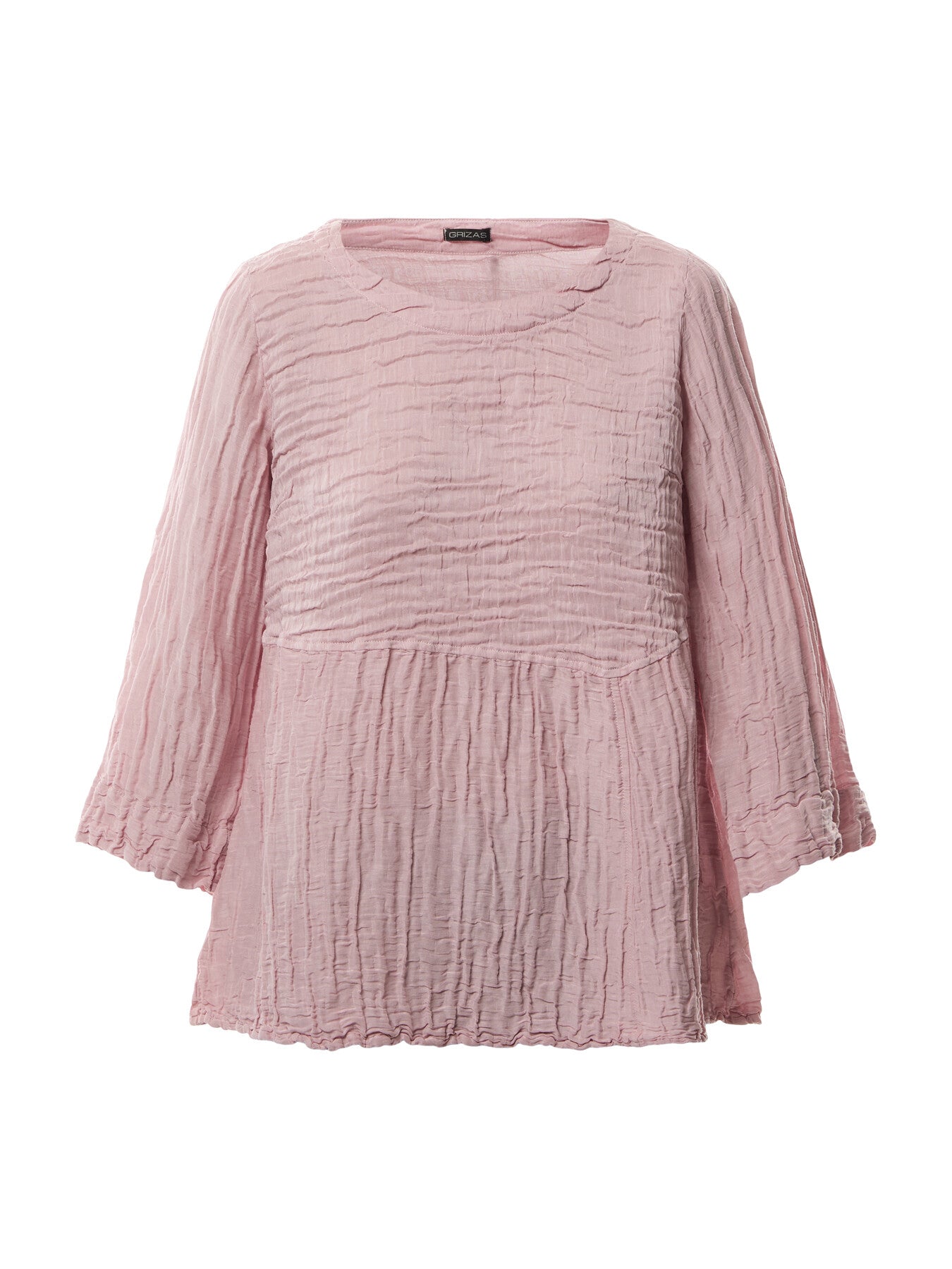 3/4 Sleeve Silk Crinkle Empire Line Top