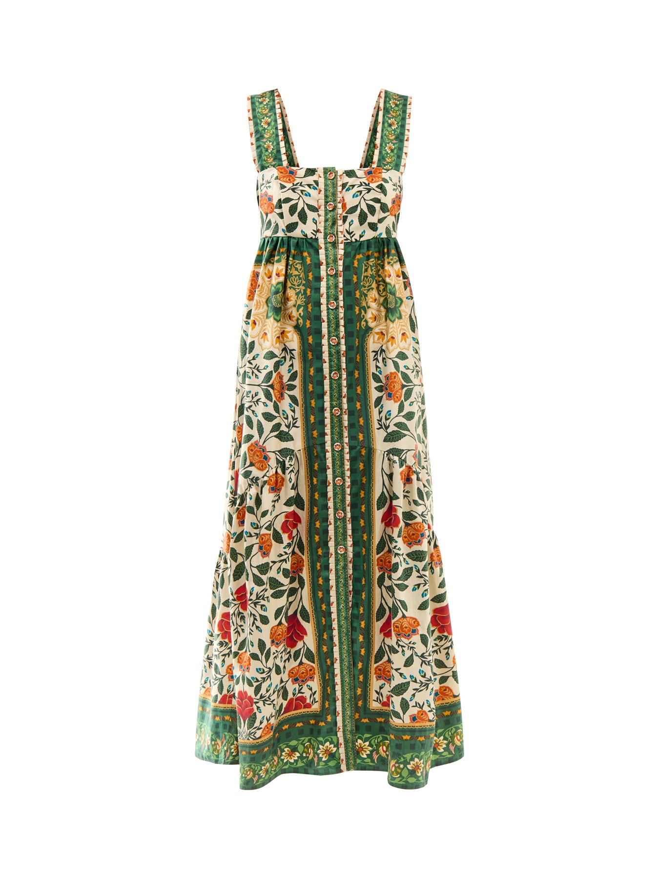 Garden Tapestry Sand Maxi Dress