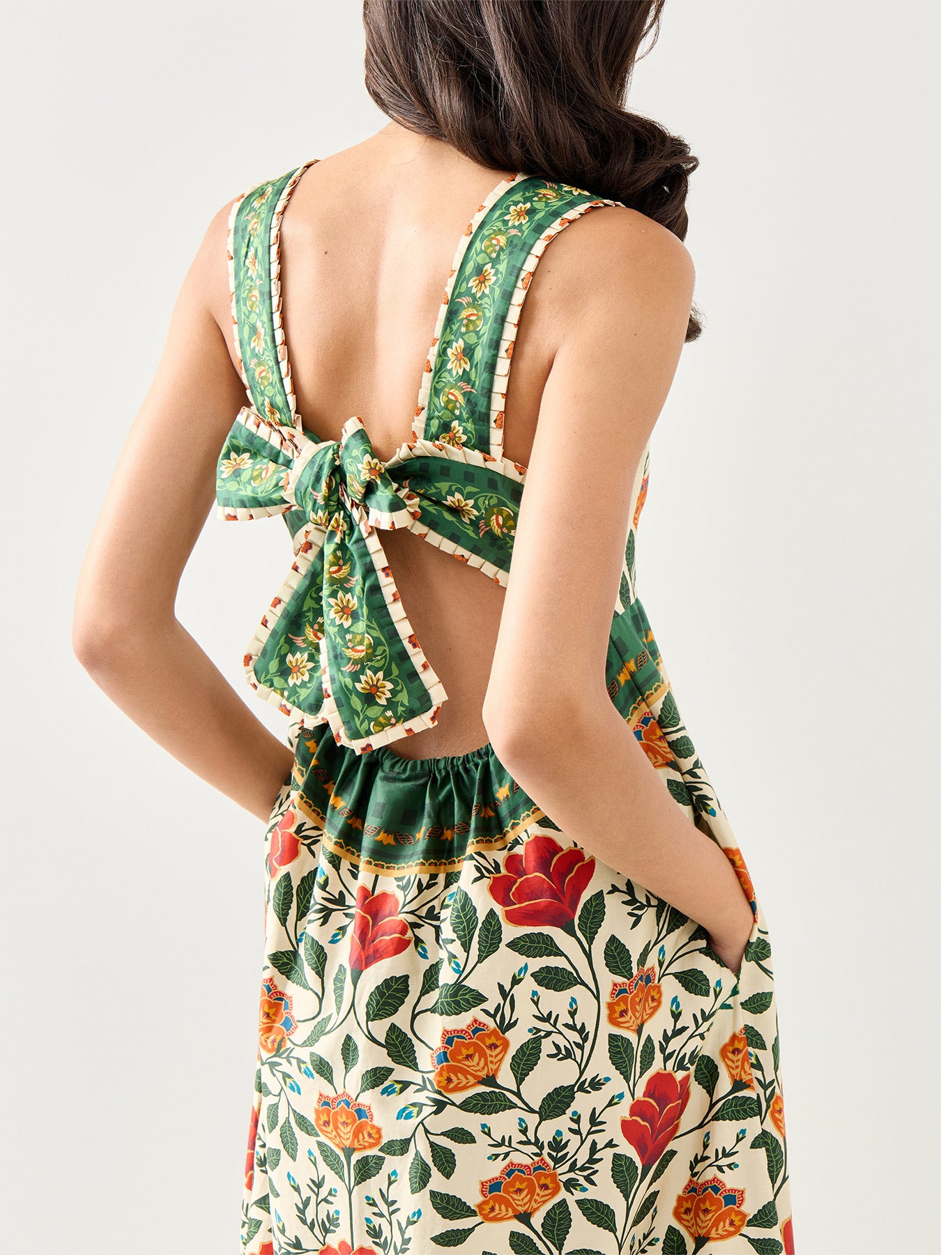 Garden Tapestry Sand Maxi Dress