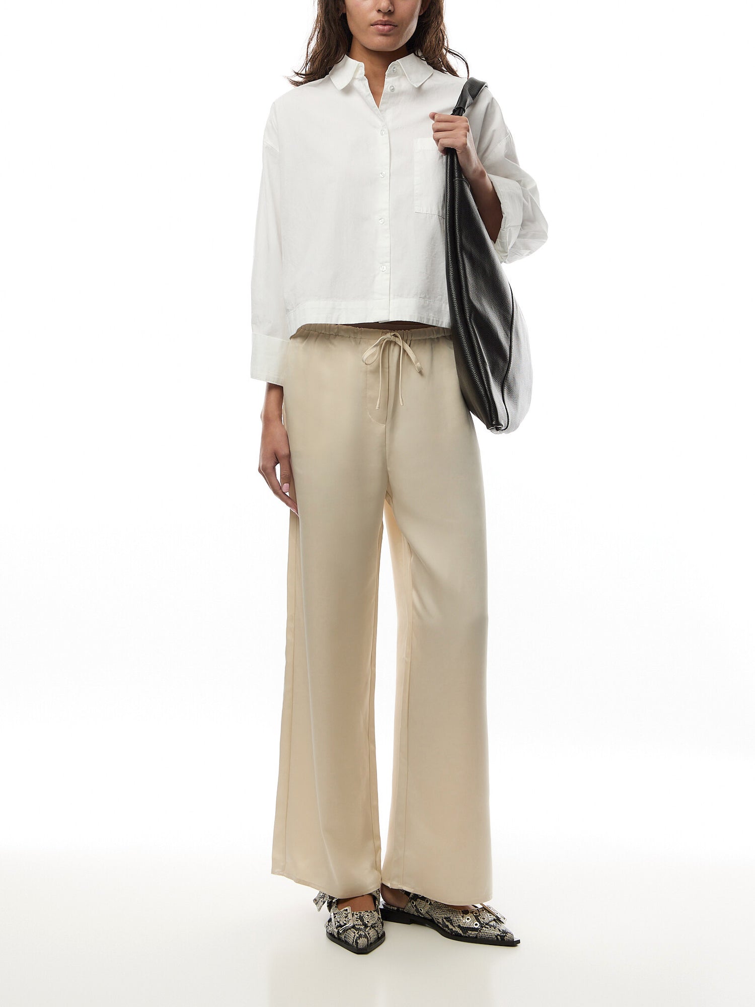 Breya Satin Drawstring Trouser