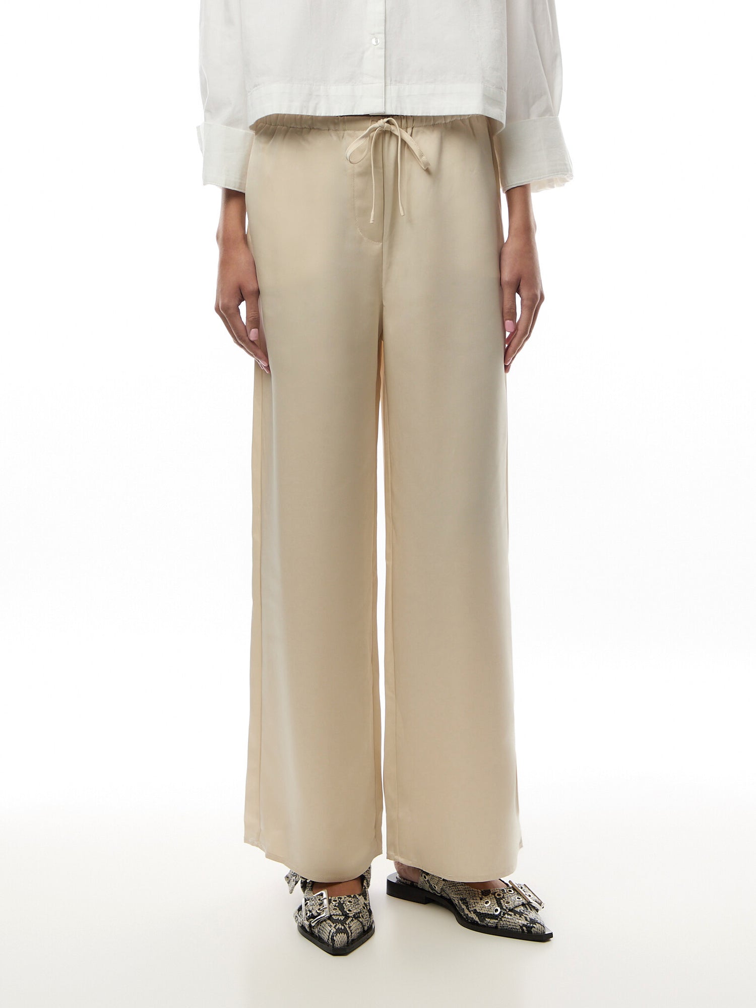 Breya Satin Drawstring Trouser