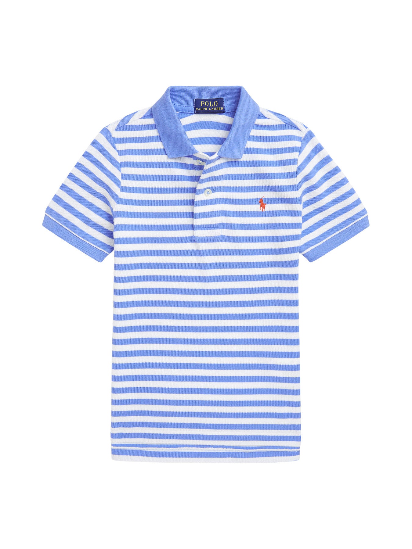Striped Cotton Mesh Polo Shirt