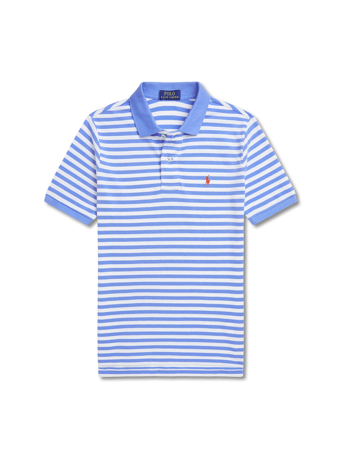 Striped Cotton Mesh Polo Shirt