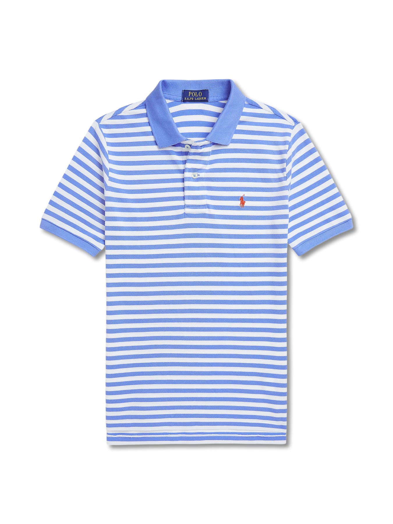 Striped Cotton Mesh Polo Shirt