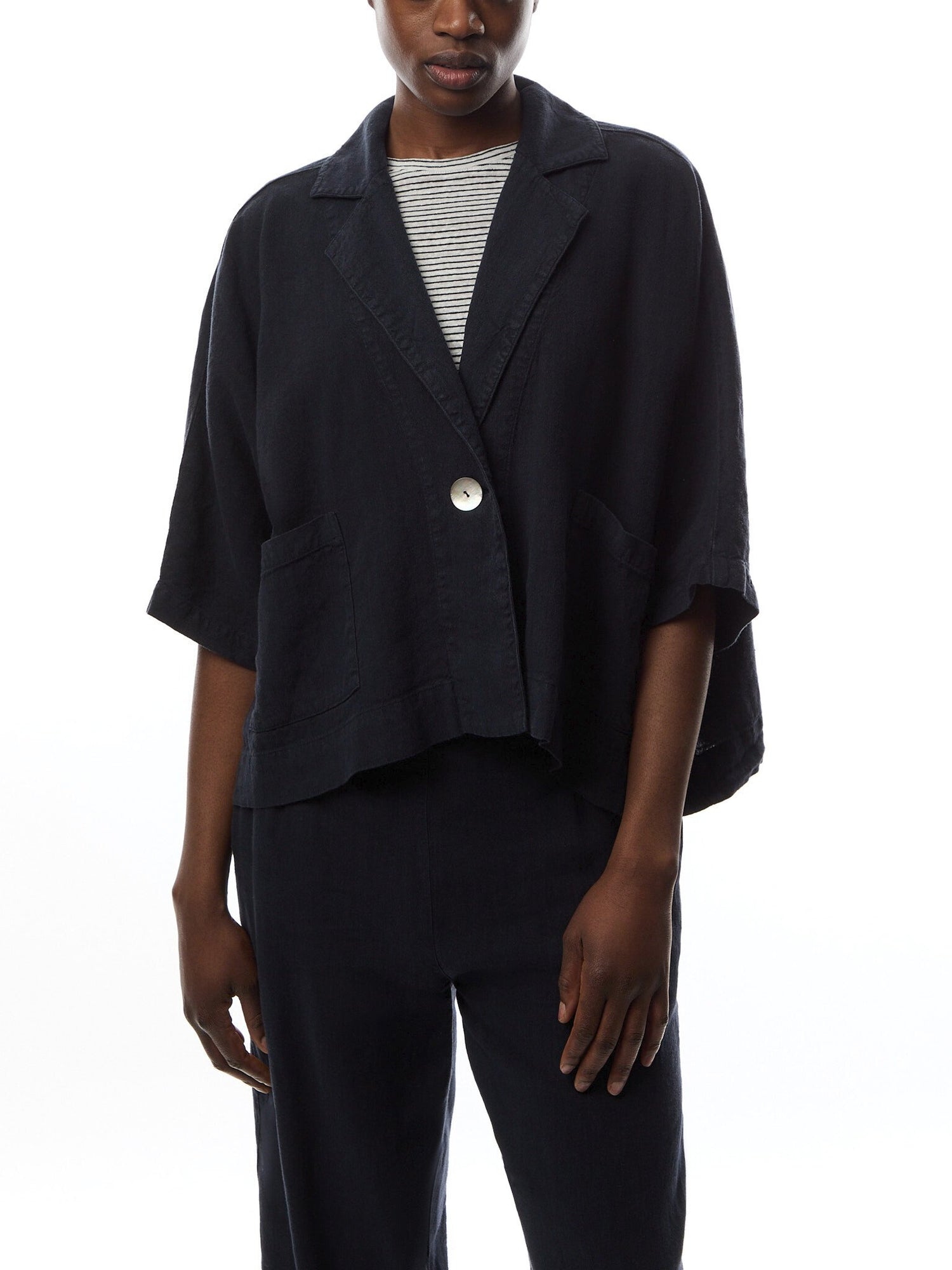 Twisted Linen Boxy Jacket