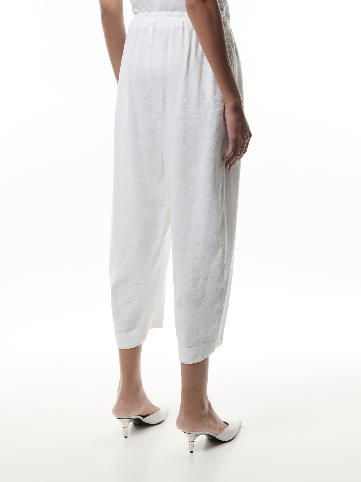 Heavy Twisted Linen Crop Bubble Trouser