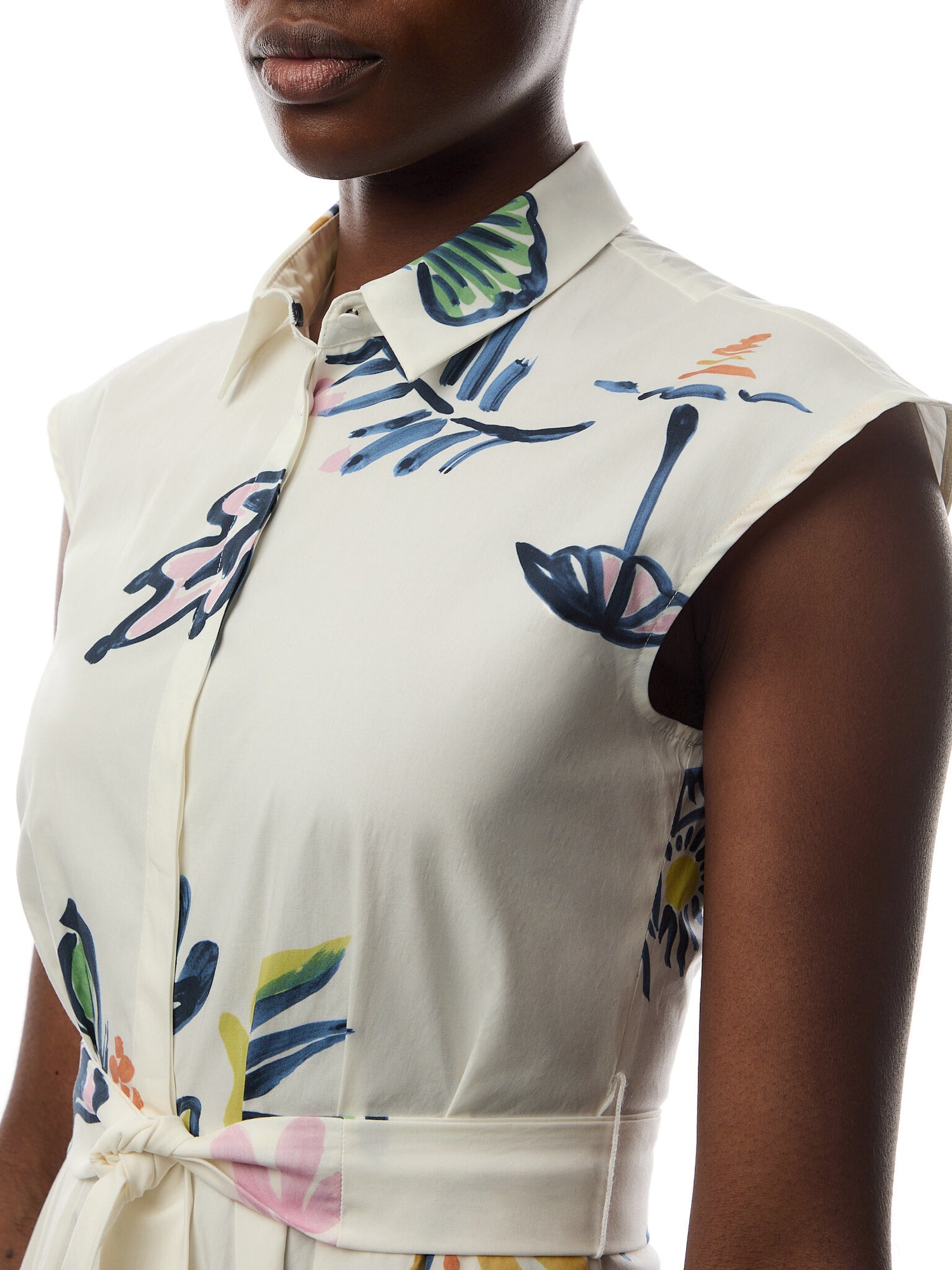 PIER POPLIN SLEEVELESS MIDI DRESS PRINT