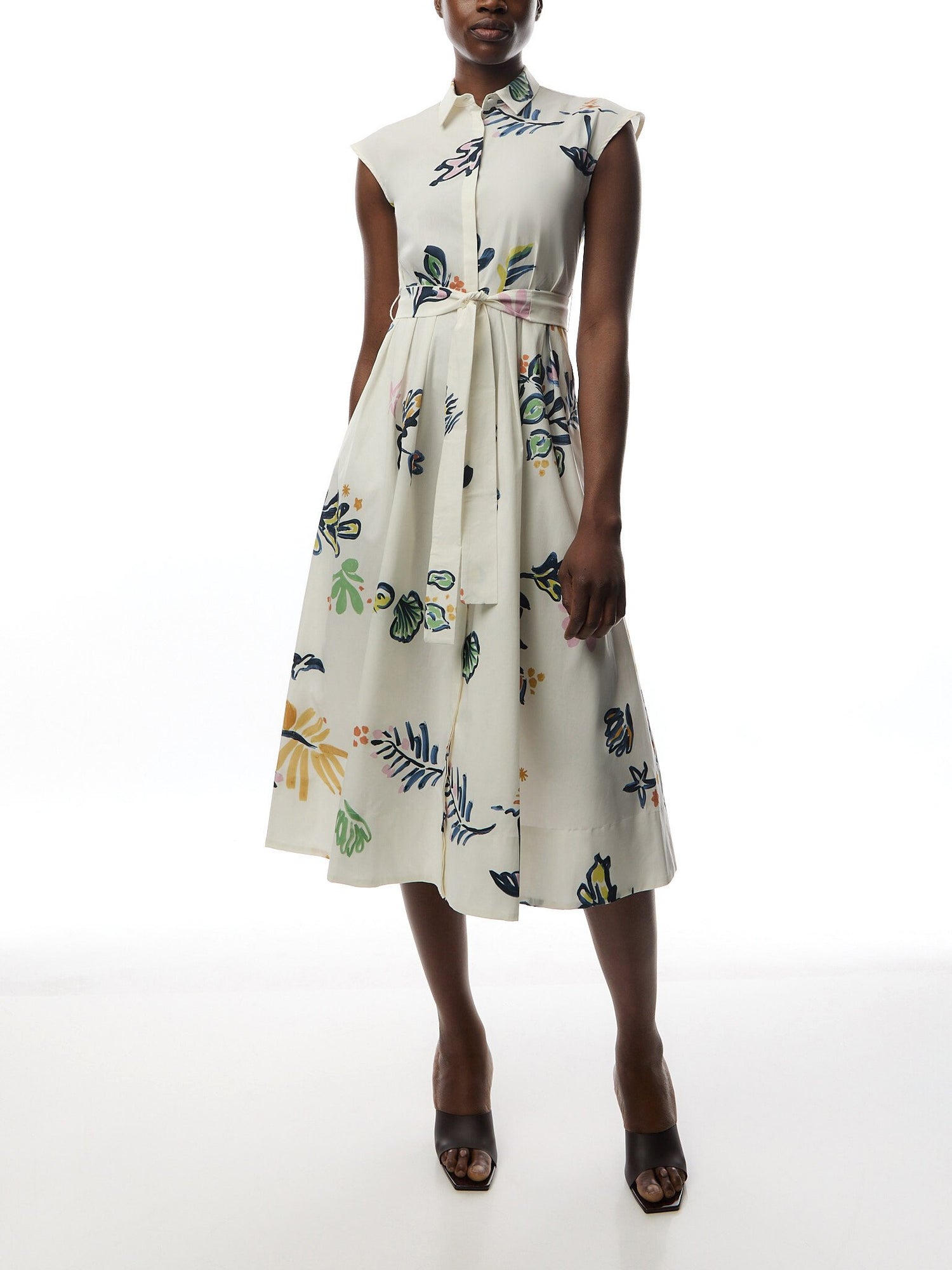 PIER POPLIN SLEEVELESS MIDI DRESS PRINT
