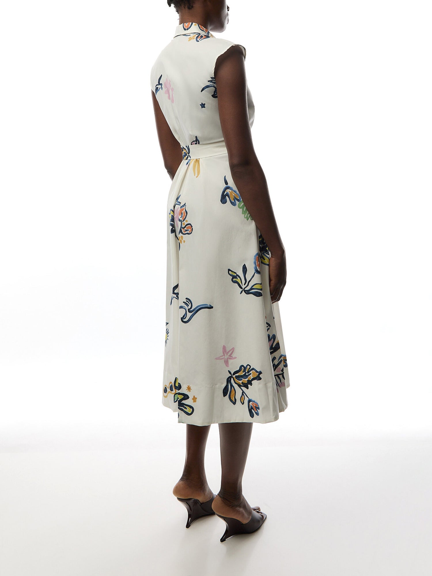 PIER POPLIN SLEEVELESS MIDI DRESS PRINT
