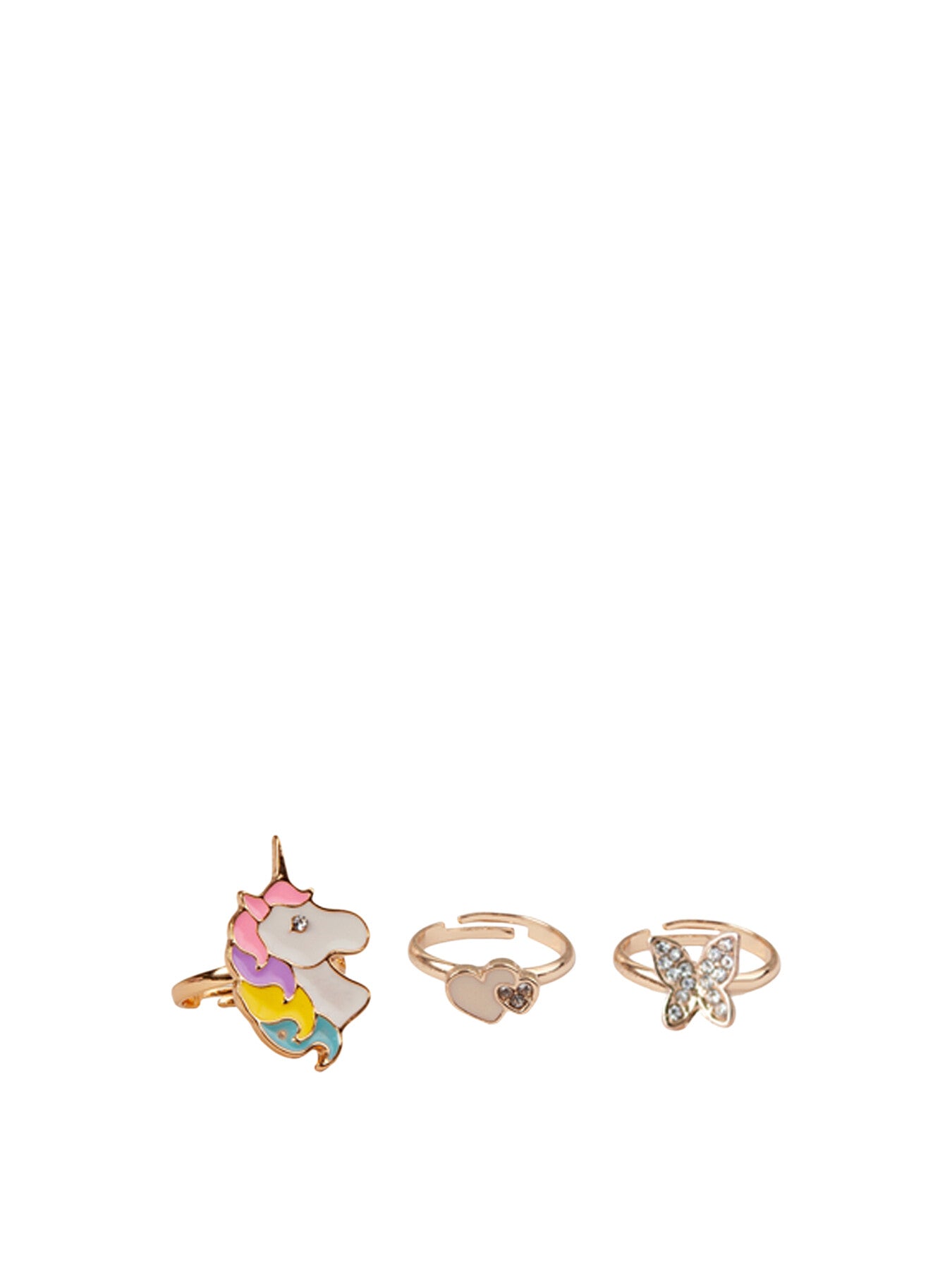 Butterfly And Unicorn Ring Set