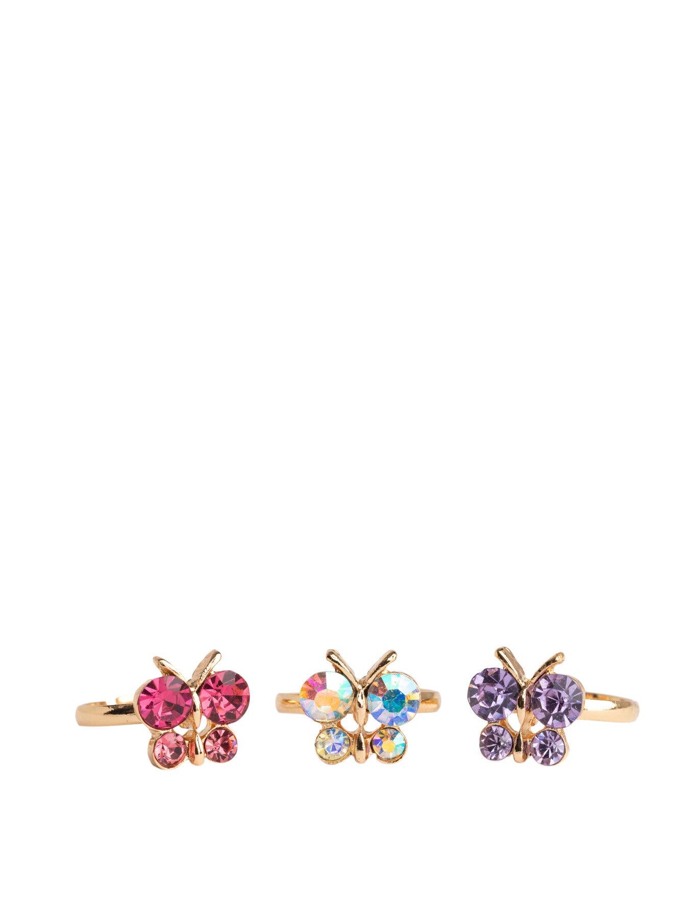 Butterfly Gem Rings Set