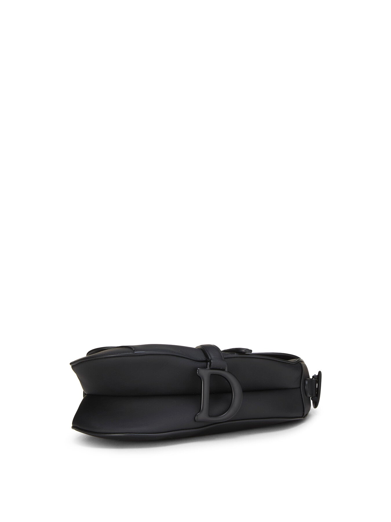 Vintage Dior Black Leather Ultra Matte Saddle Bag